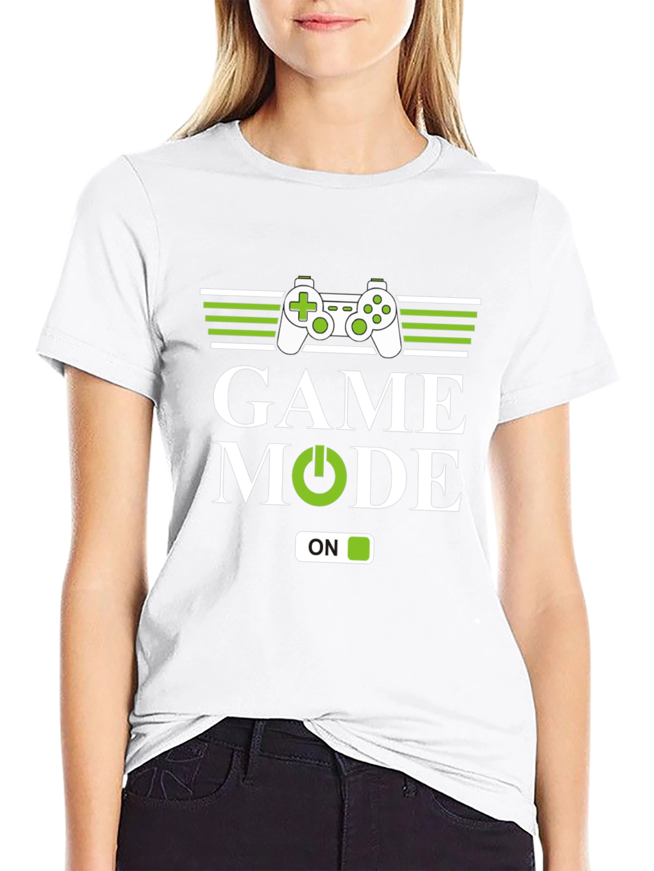 Game Mode ON Black Graphic Tee for Gamers