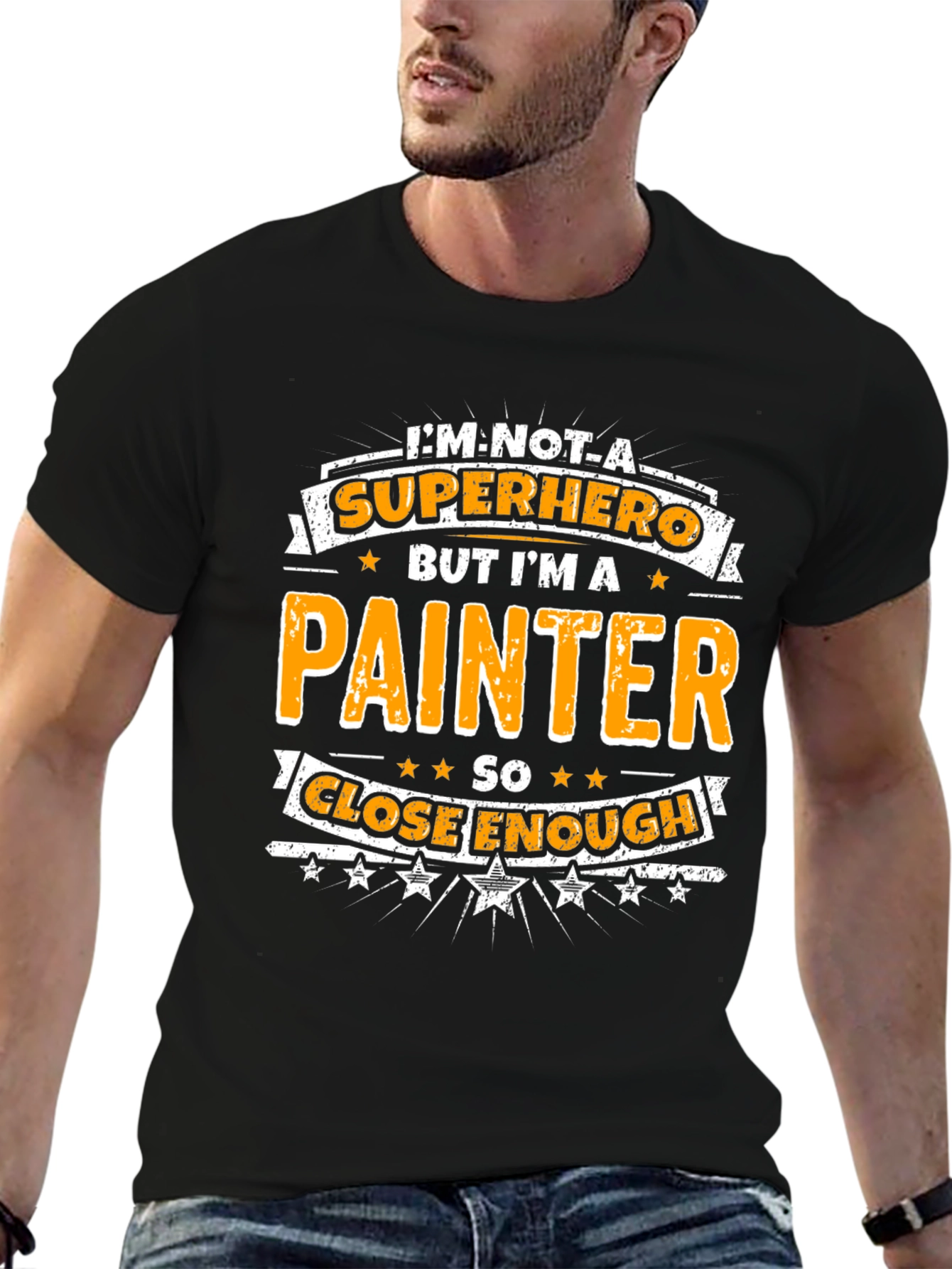 Painter Superhero Graphic T-Shirt - Funny Novelty Tee