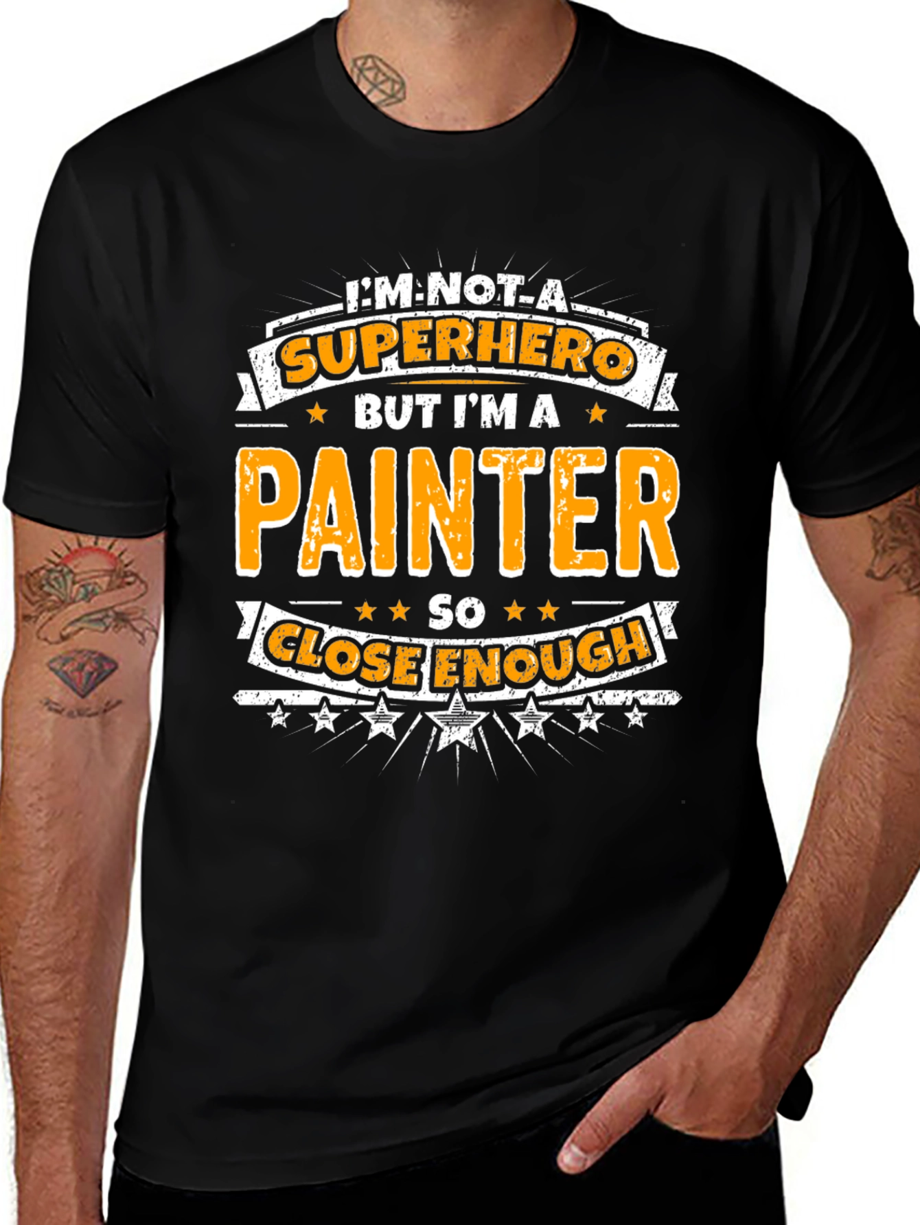 Painter Superhero Graphic T-Shirt - Funny Novelty Tee