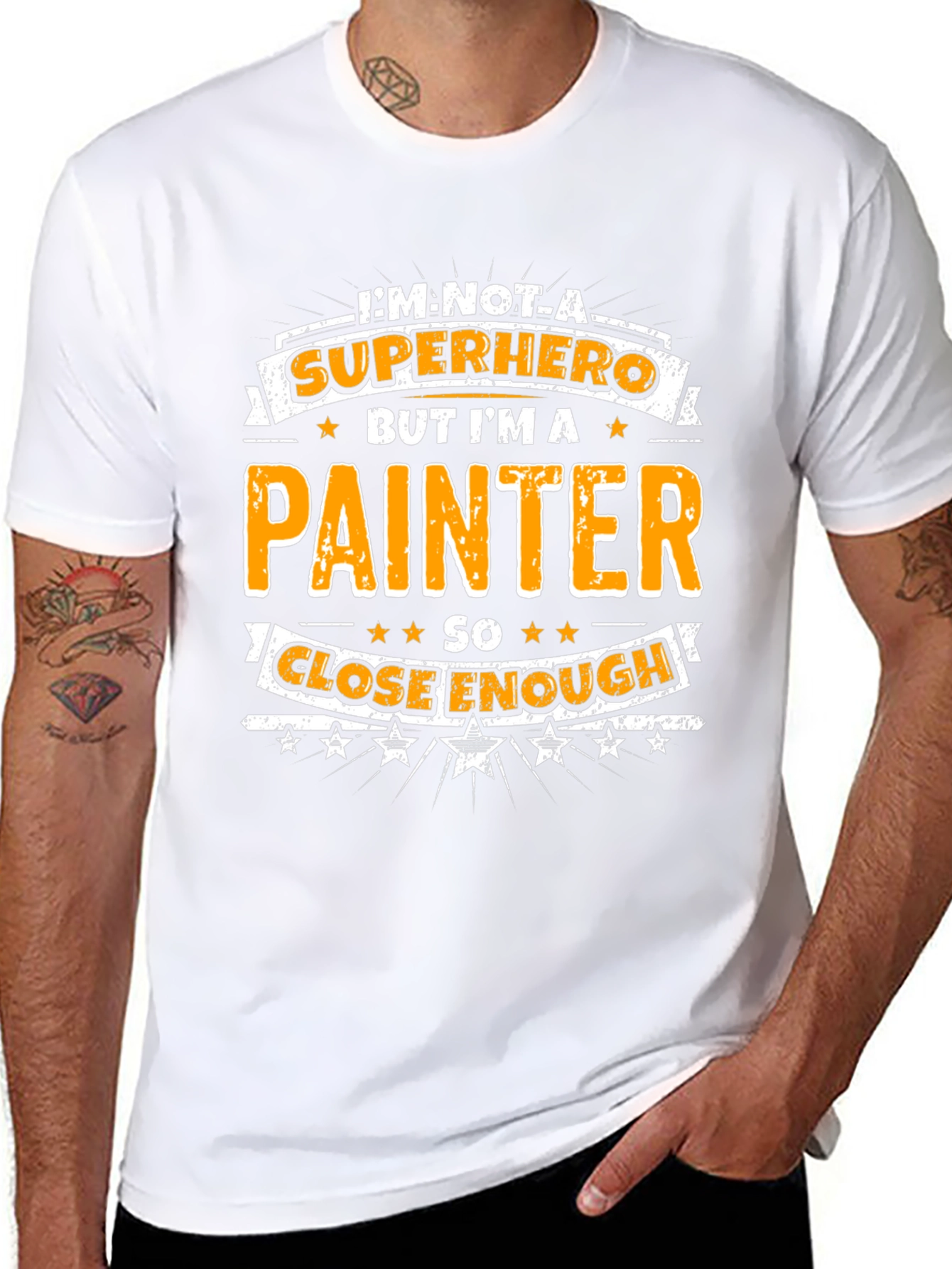 Painter Superhero Graphic T-Shirt - Funny Novelty Tee