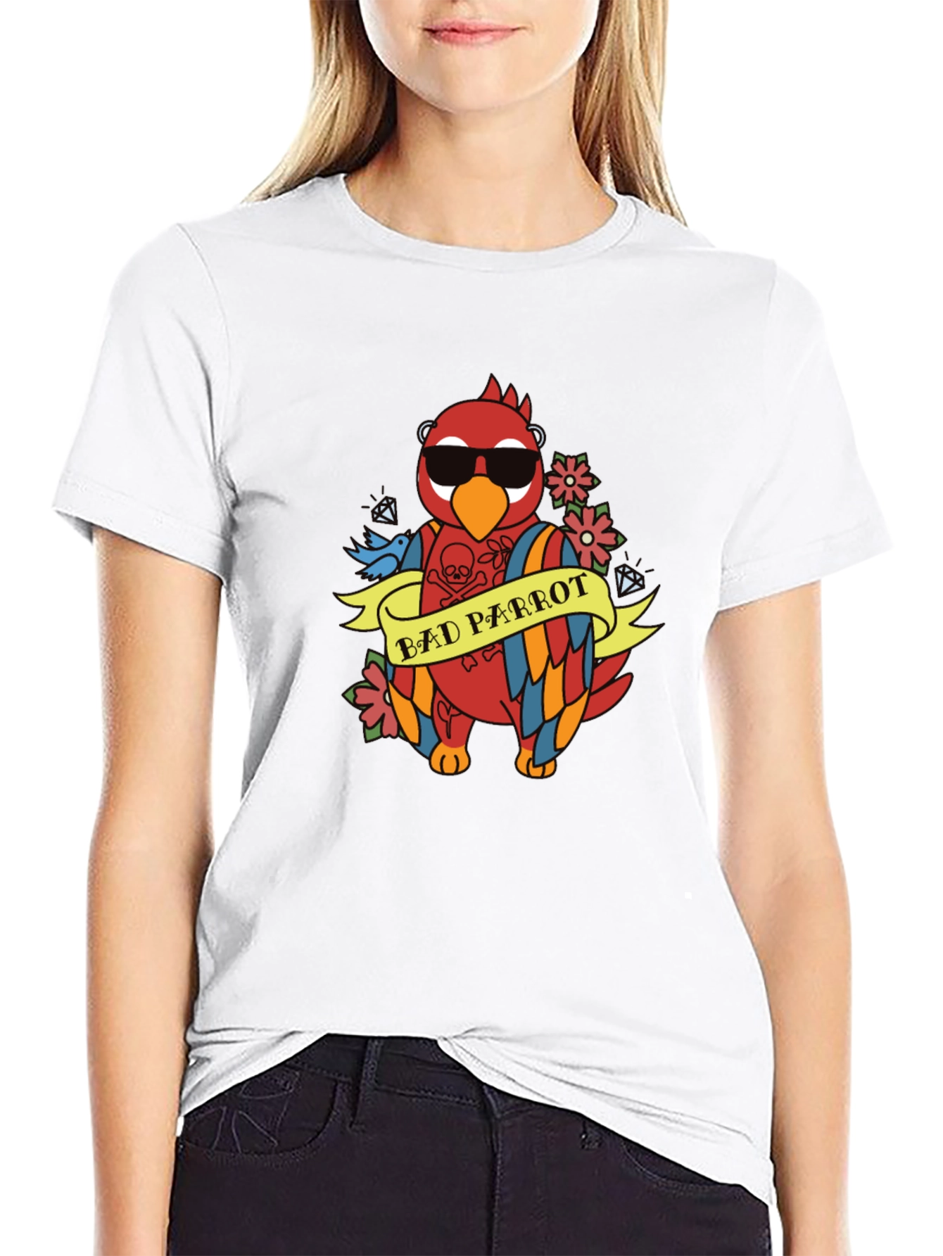Bad Parrot Graphic Tee - Funny Animal T-Shirt