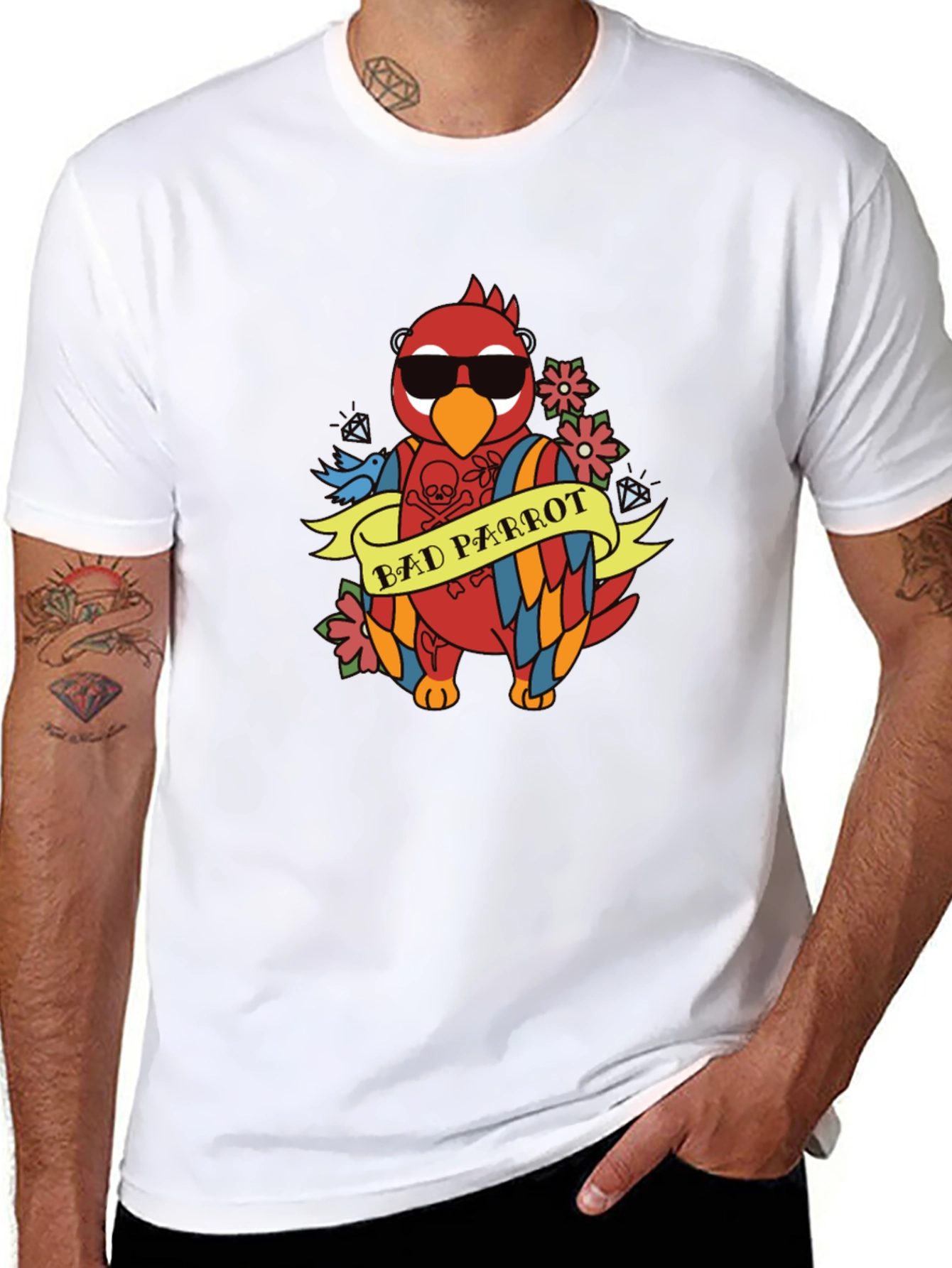 Bad Parrot Graphic Tee - Funny Animal T-Shirt
