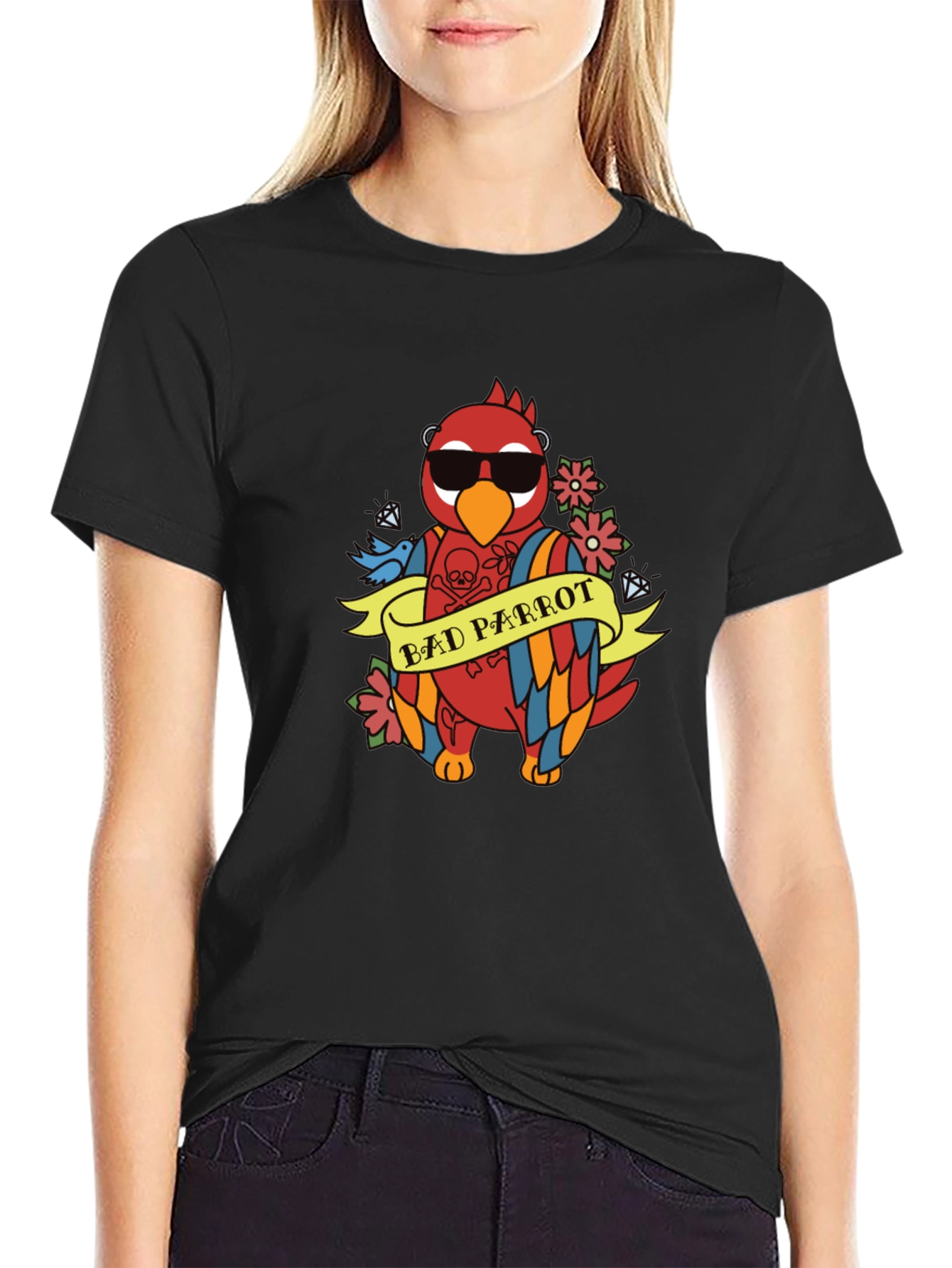 Bad Parrot Graphic Tee - Funny Animal T-Shirt