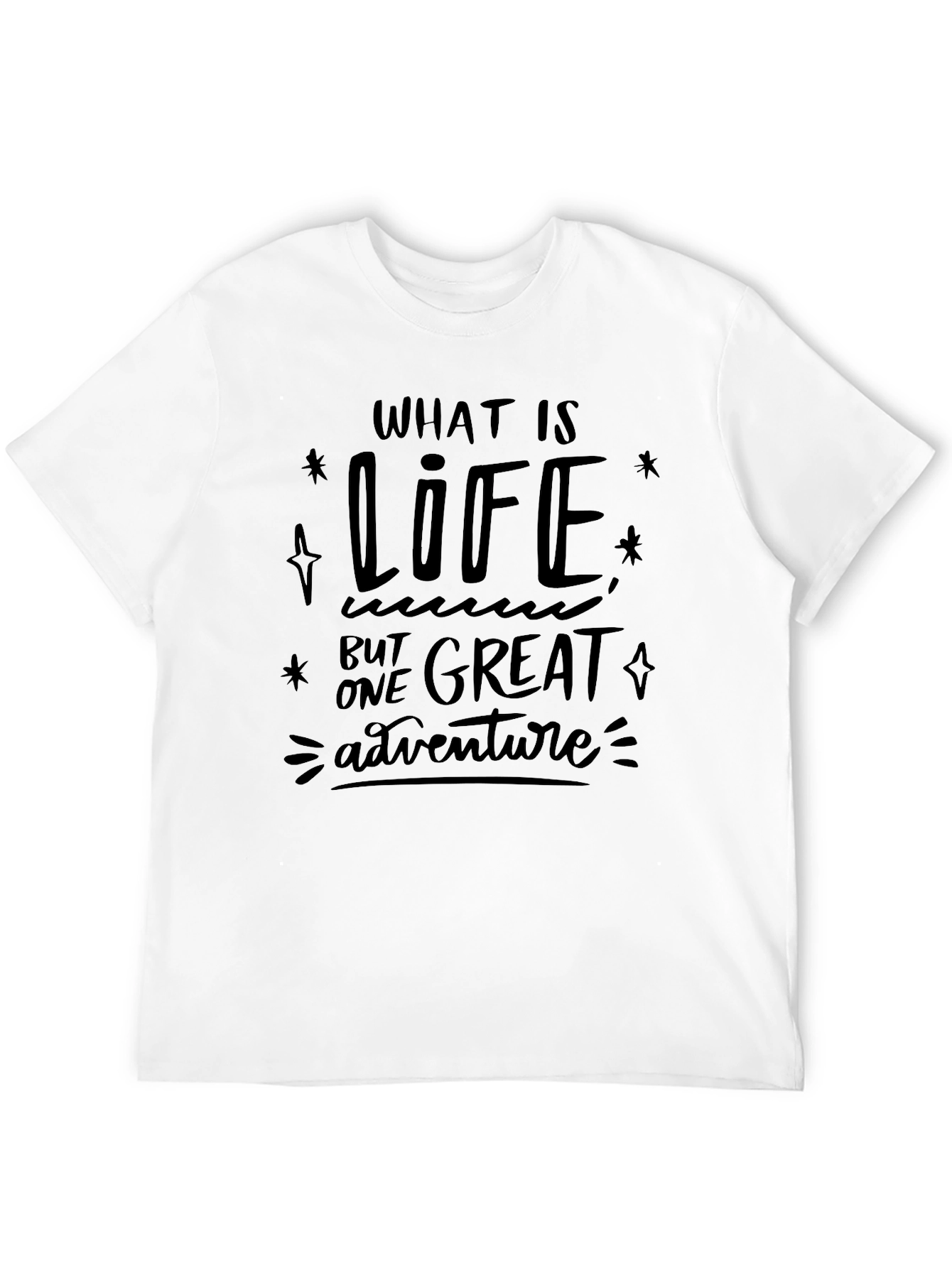 Inspirational Black T-Shirt - What is Life Adventure