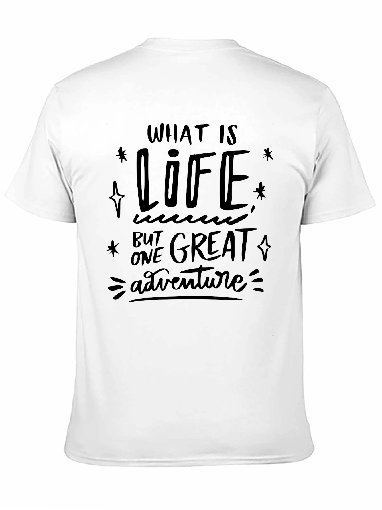 Inspirational Black T-Shirt - What is Life Adventure