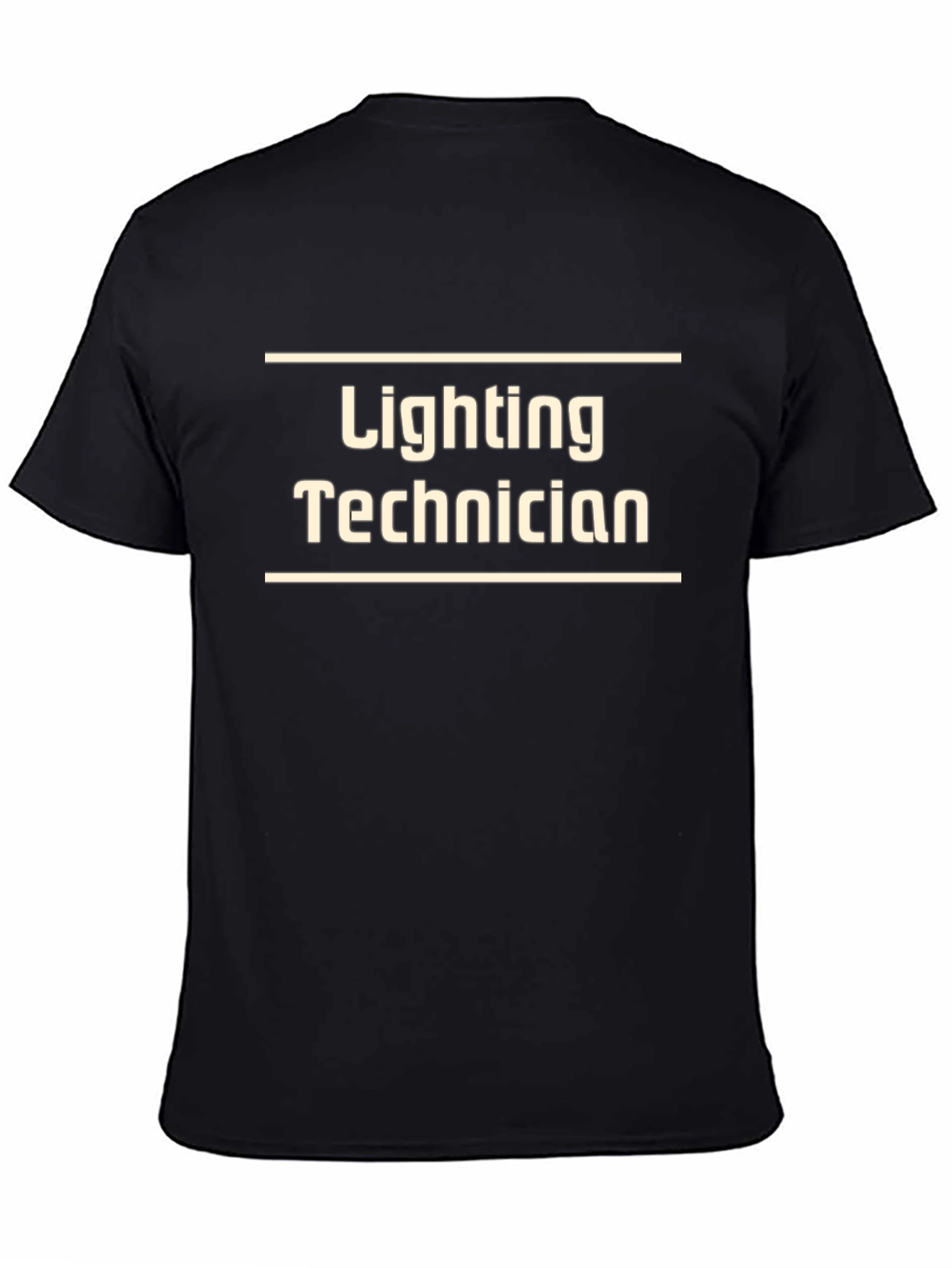 Lighting Technician T-Shirt - Black Cotton Crew Neck