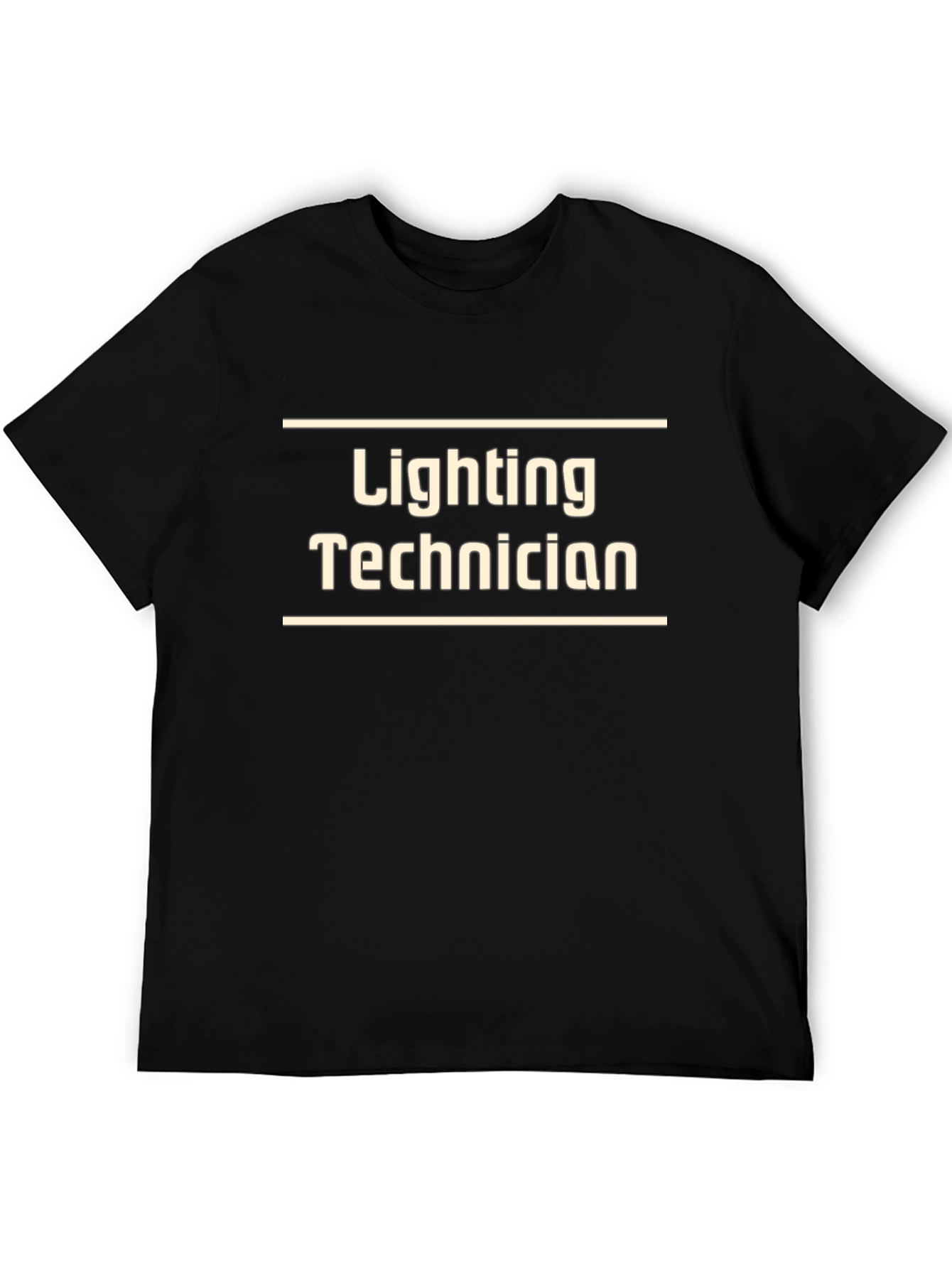 Lighting Technician T-Shirt - Black Cotton Crew Neck