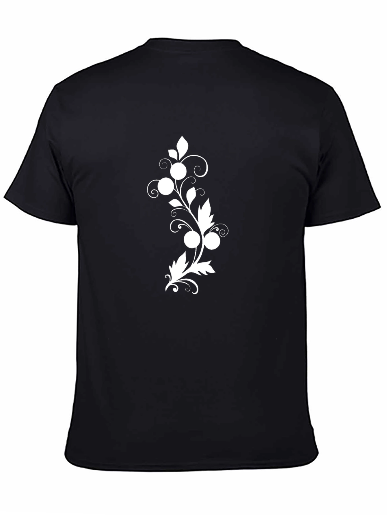 Elegant Black T-Shirt with Floral Design