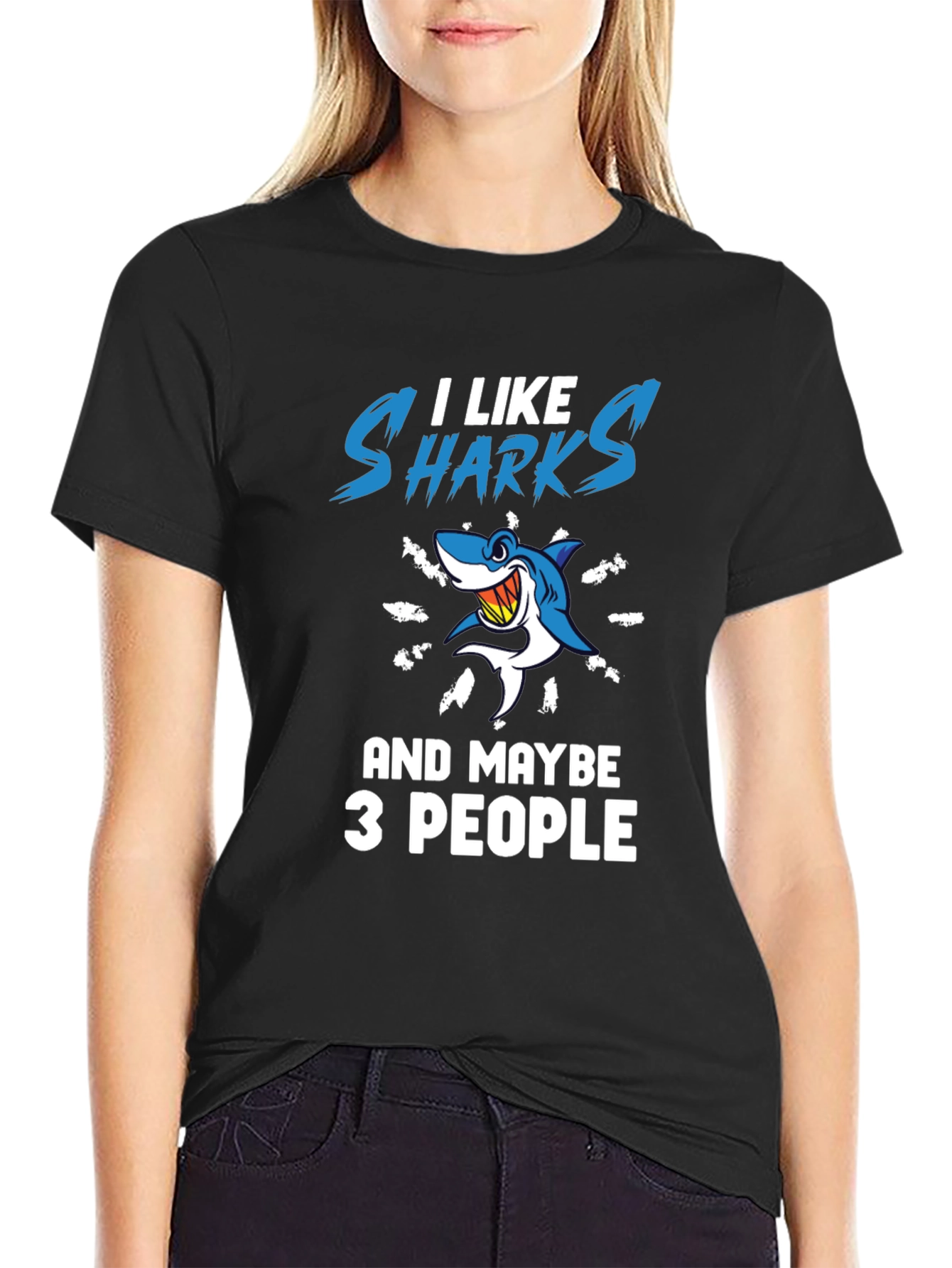 I Like Sharks and Maybe 3 People Graphic T-Shirt