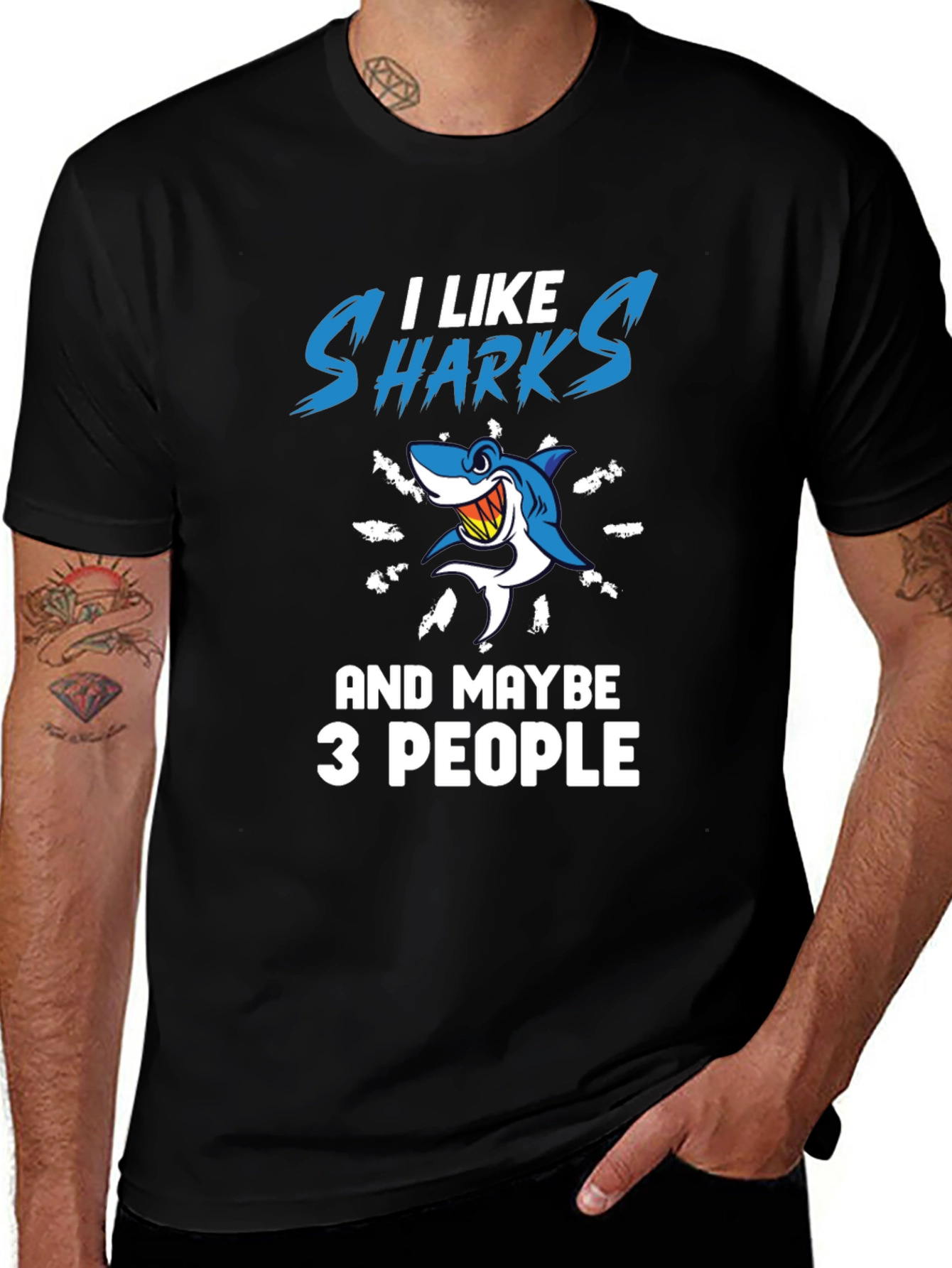 I Like Sharks and Maybe 3 People Graphic T-Shirt