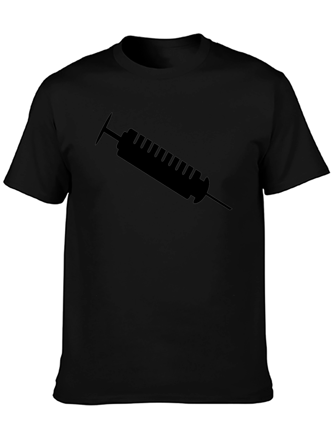 Syringe Graphic Tee - Black Cotton T-Shirt