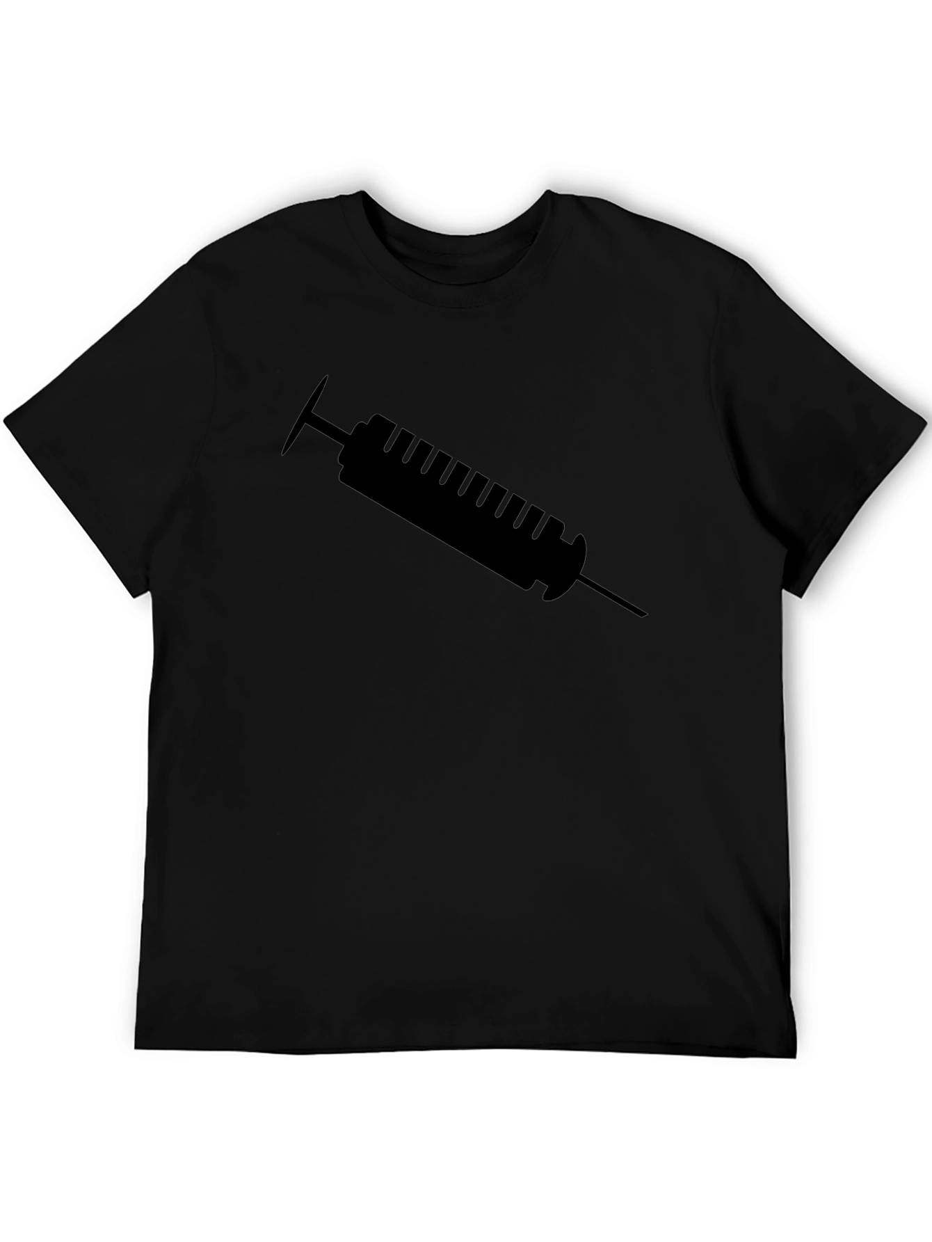 Syringe Graphic Tee - Black Cotton T-Shirt