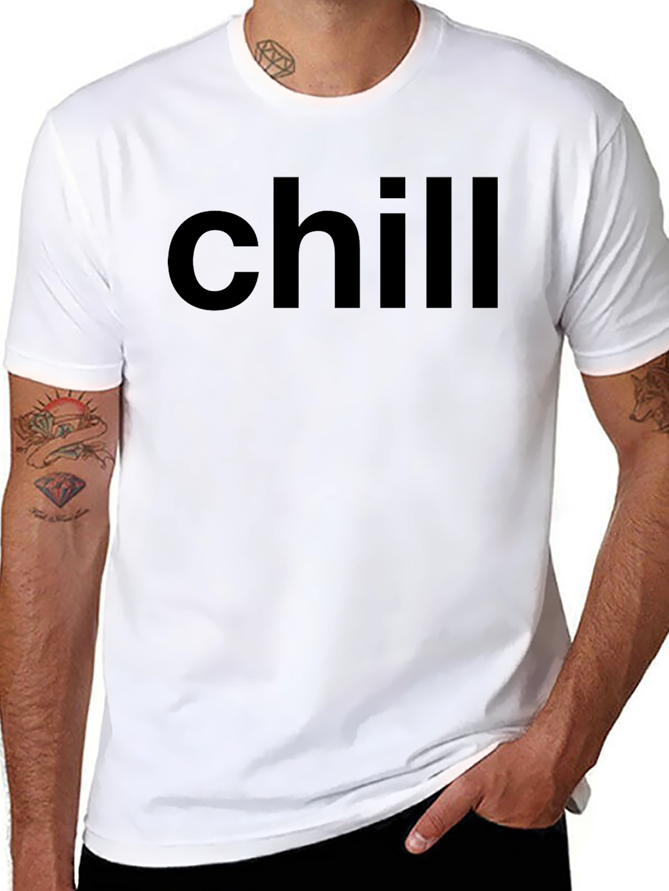 Chill Black Graphic Tee - Relaxed Comfort