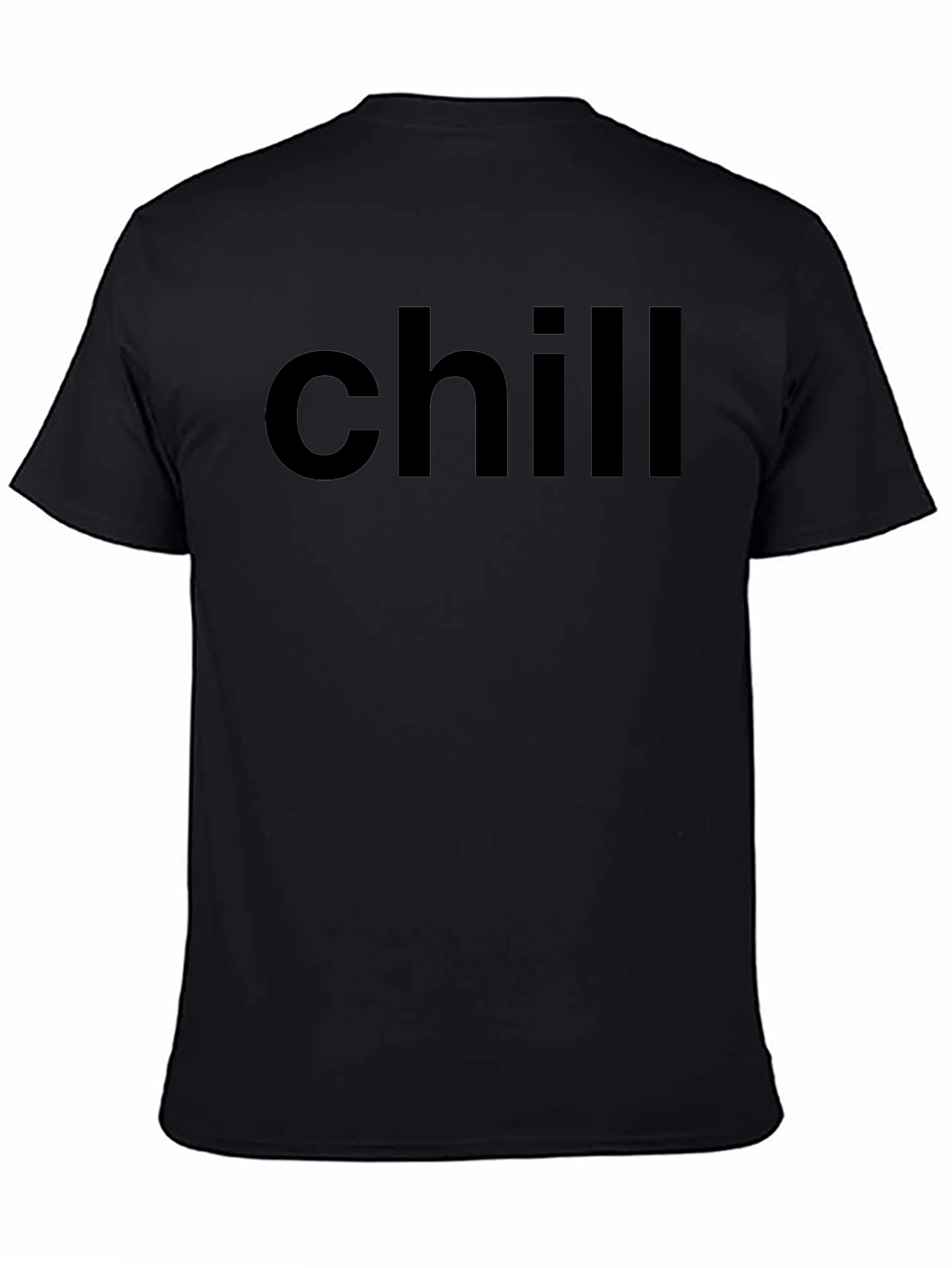 Chill Black Graphic Tee - Relaxed Comfort