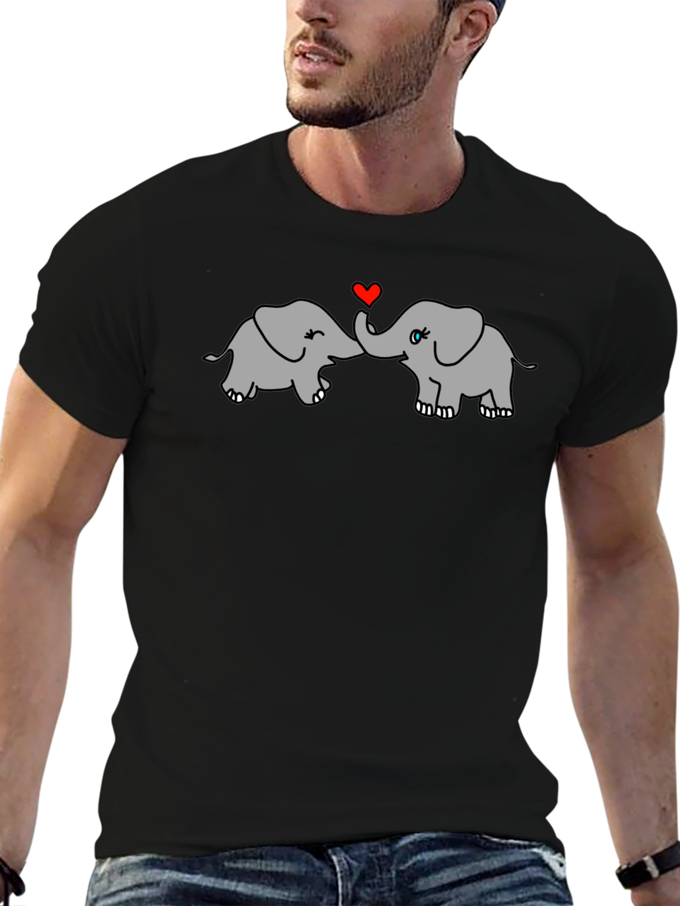 Elephant Love T-Shirt - Cute Animal Graphic Tee