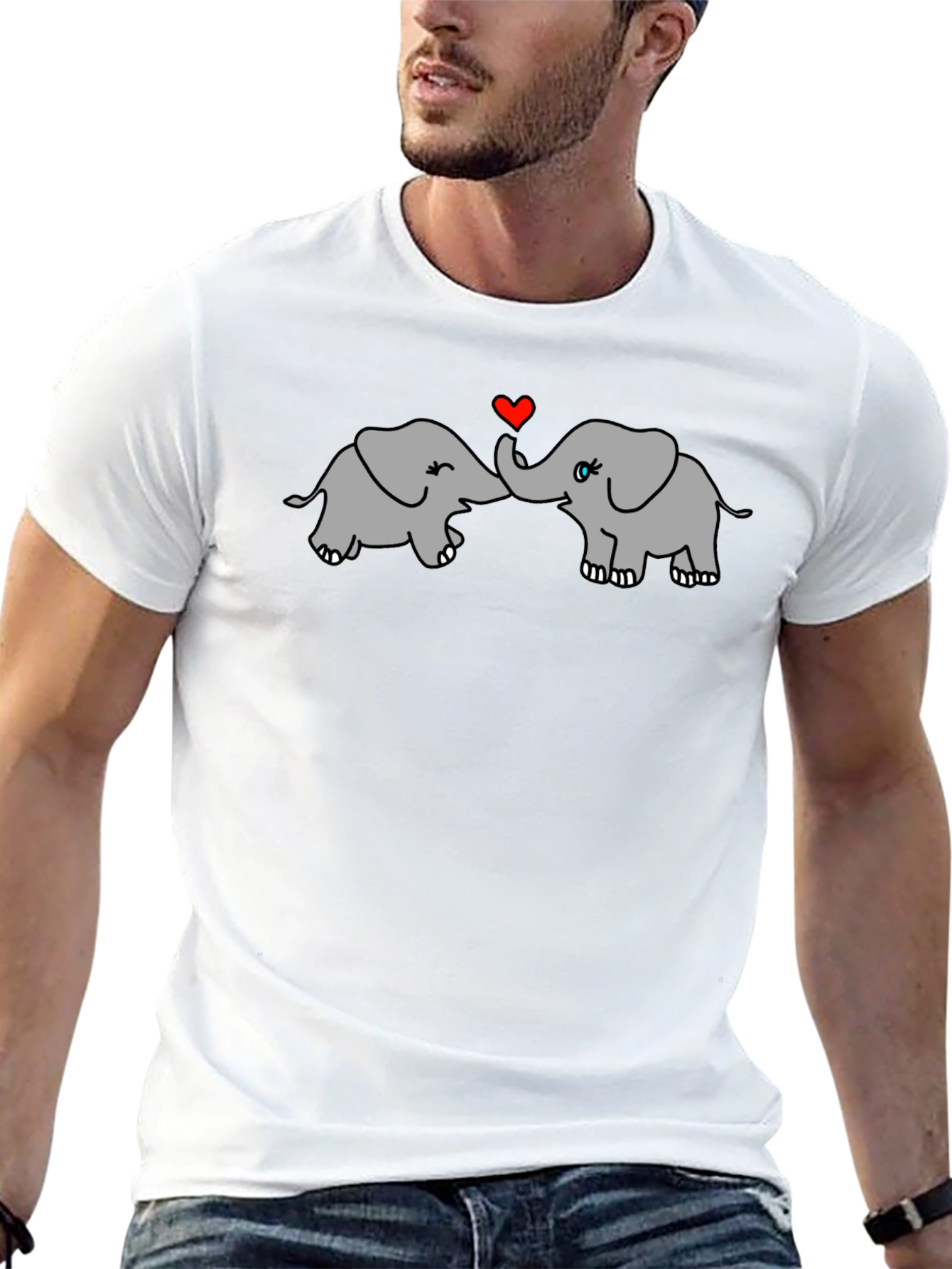 Elephant Love T-Shirt - Cute Animal Graphic Tee