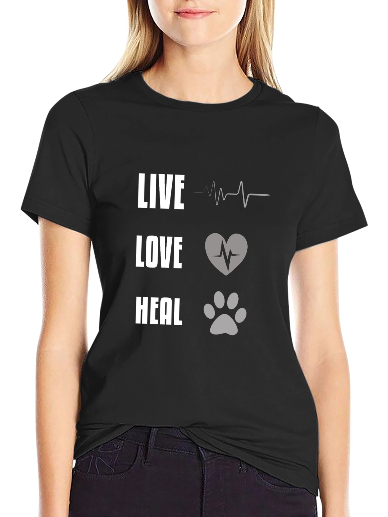 Live Love Heal Graphic Tee - Unisex Black T-Shirt