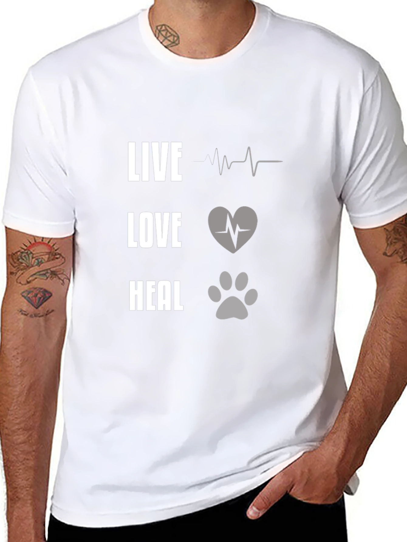 Live Love Heal Graphic Tee - Unisex Black T-Shirt