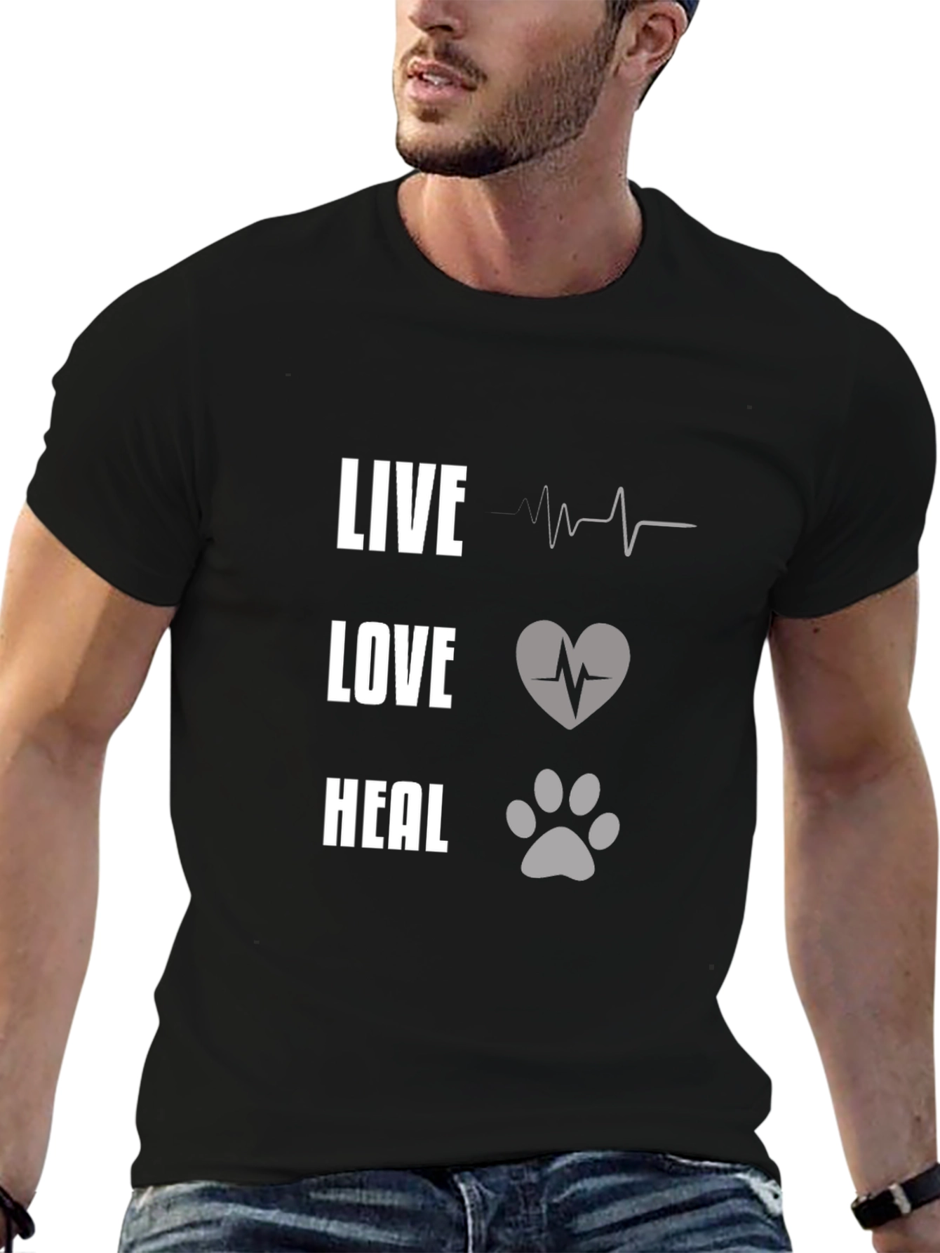 Live Love Heal Graphic Tee - Unisex Black T-Shirt