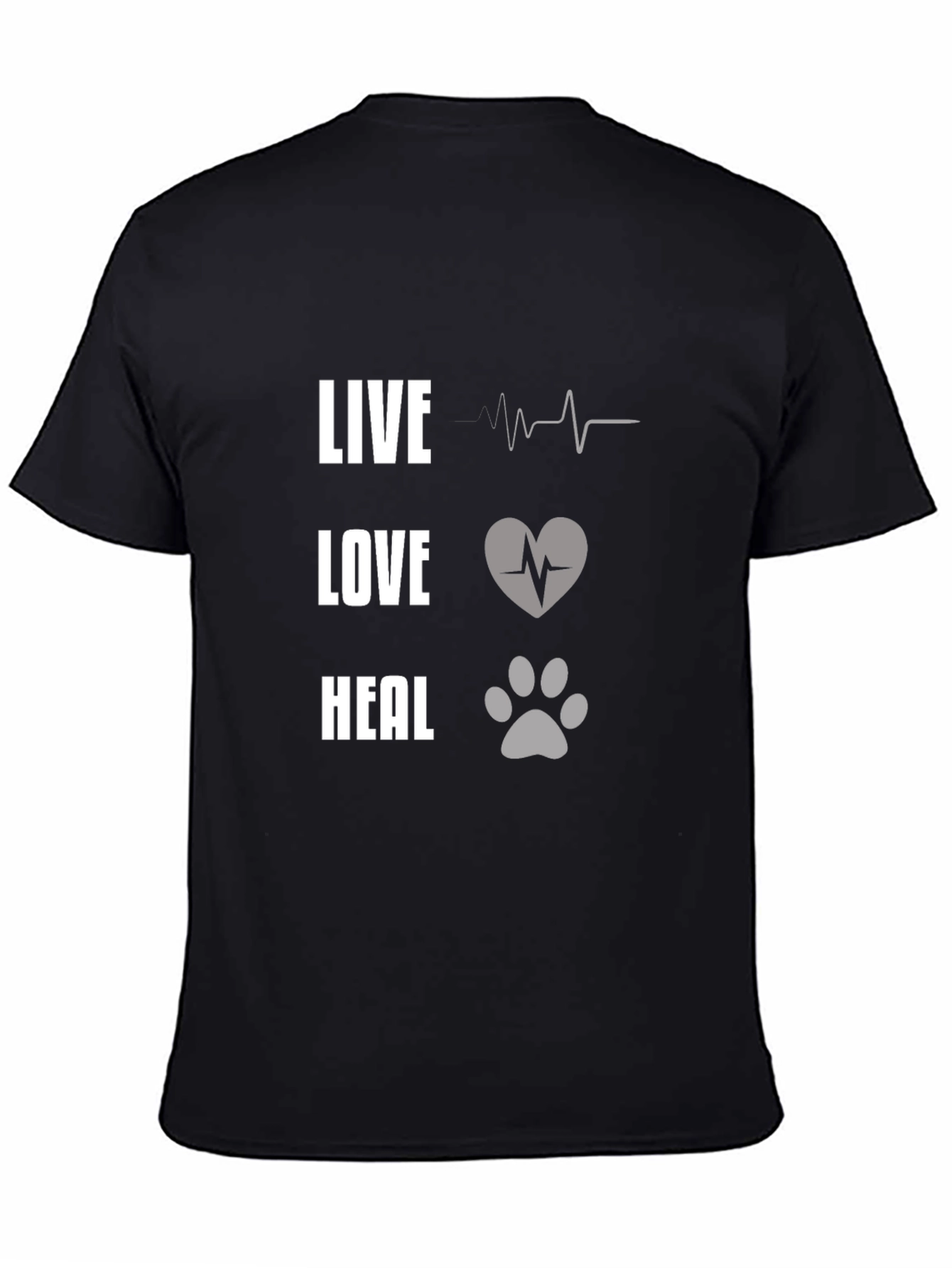 Live Love Heal Graphic Tee - Unisex Black T-Shirt