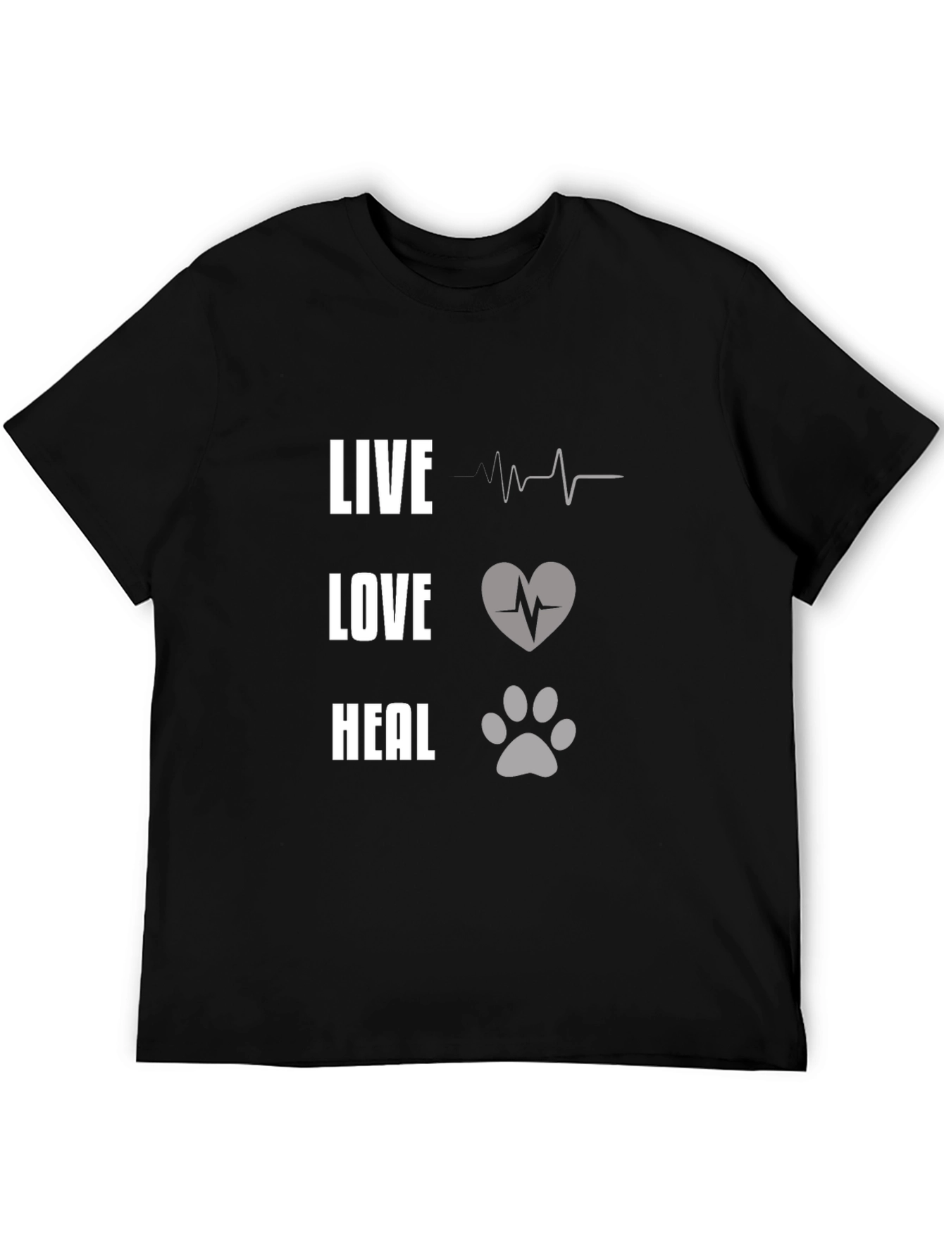 Live Love Heal Graphic Tee - Unisex Black T-Shirt