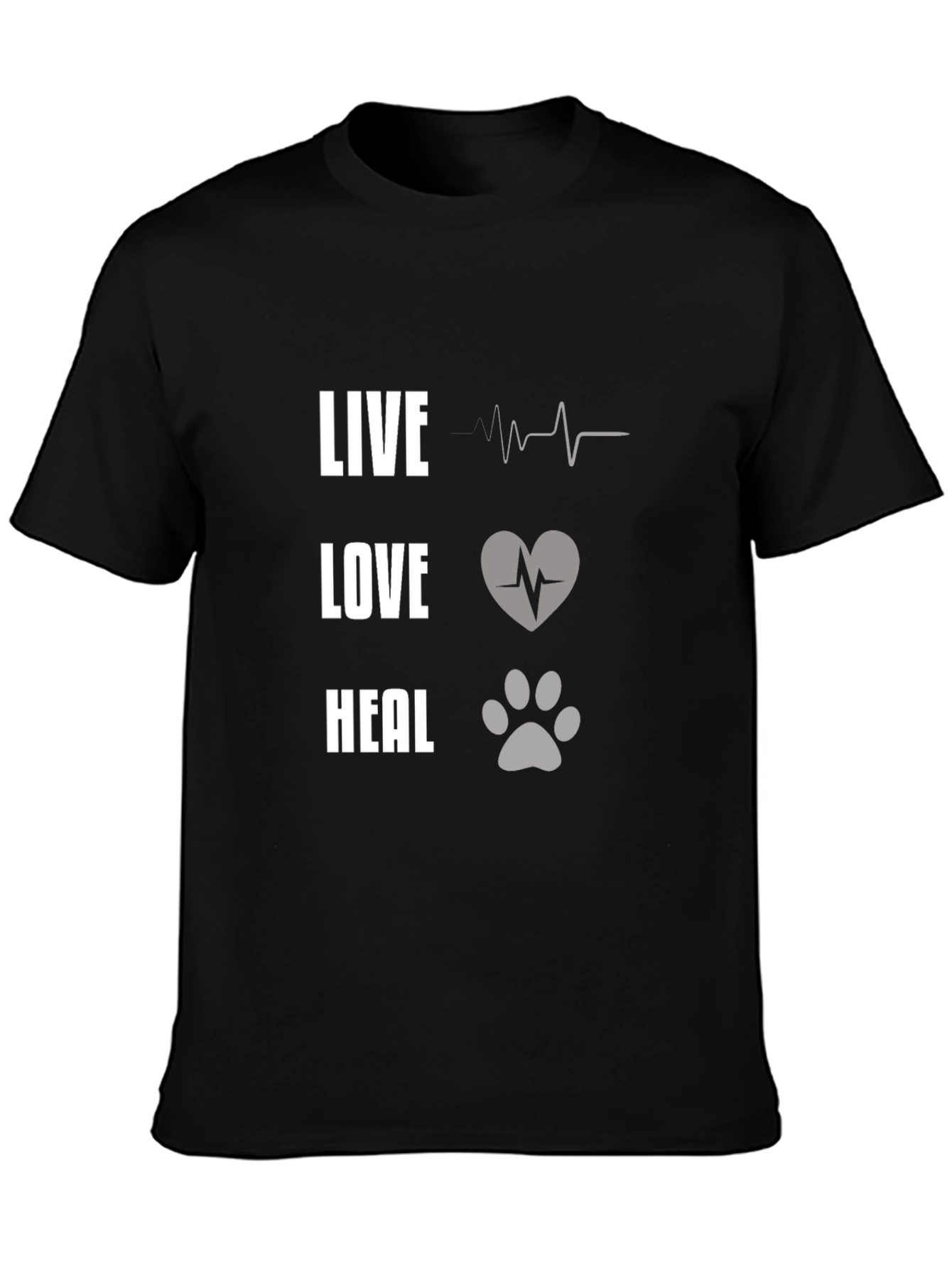 Live Love Heal Graphic Tee - Unisex Black T-Shirt