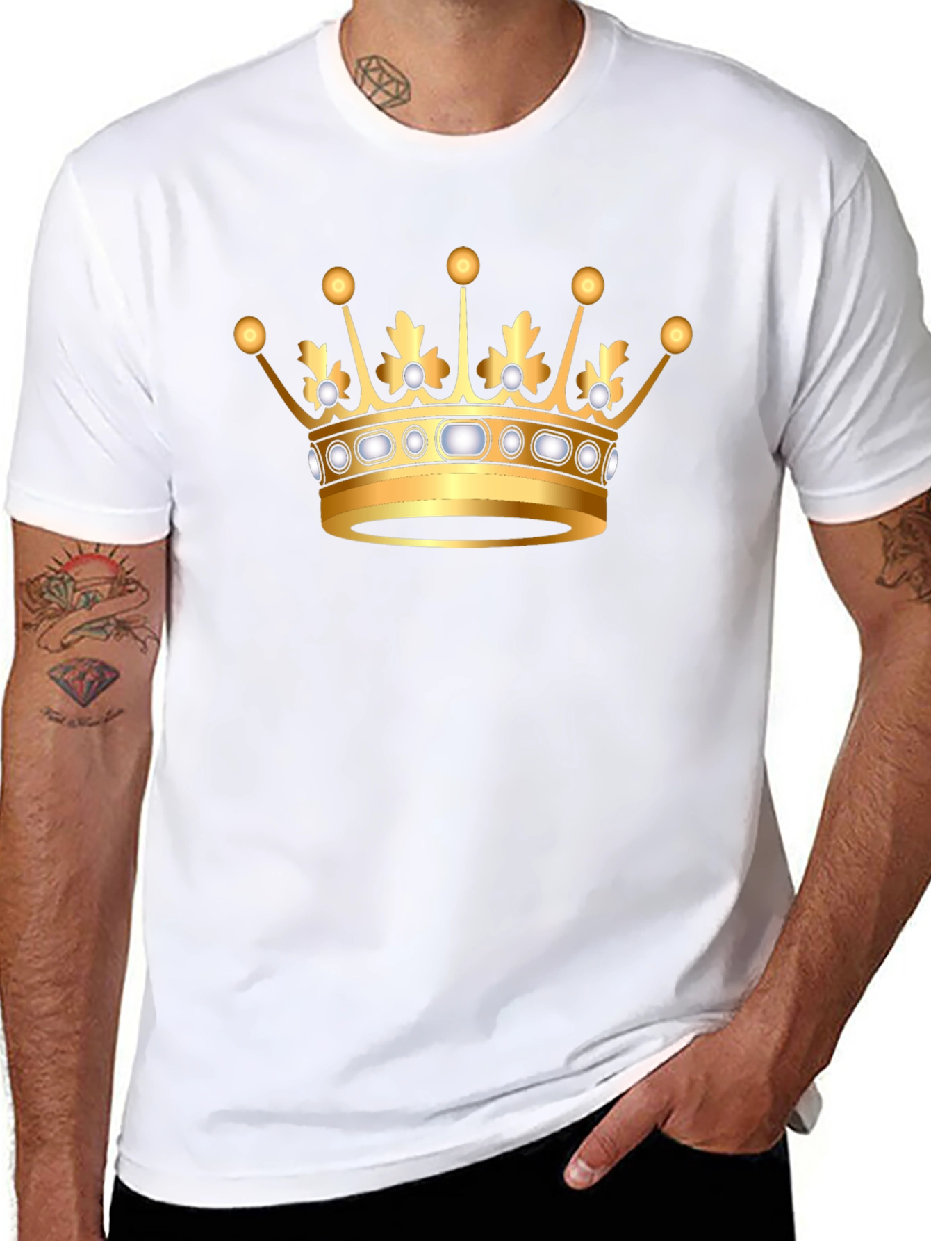 Golden Crown Graphic Black T-Shirt