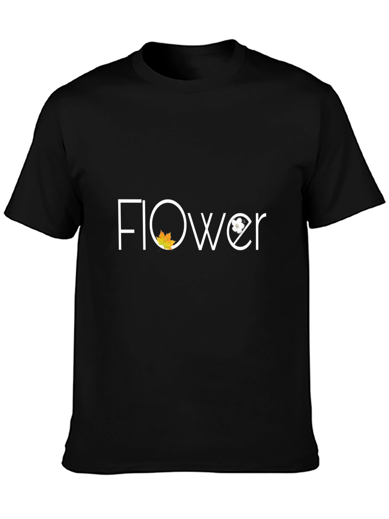 Floral Graphic Tee - Stylish Unisex Black T-Shirt