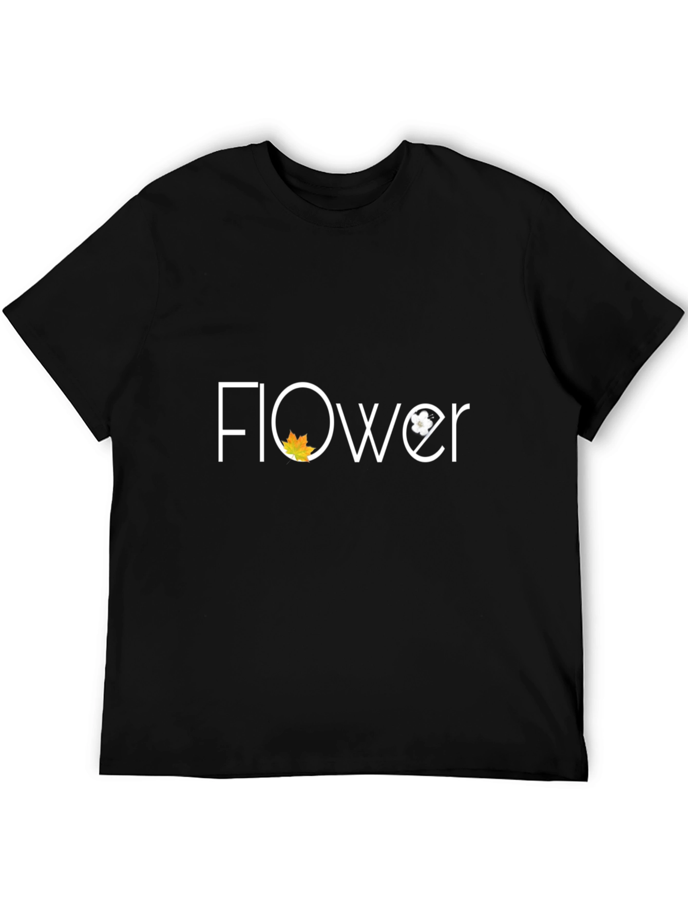 Floral Graphic Tee - Stylish Unisex Black T-Shirt
