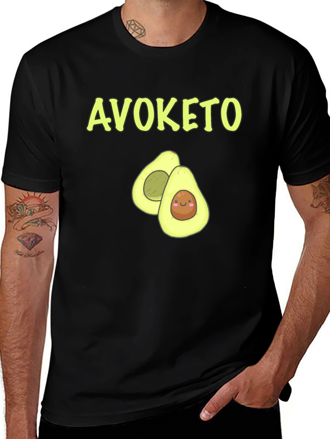 Avoketo Black T-Shirt Avocado Lover