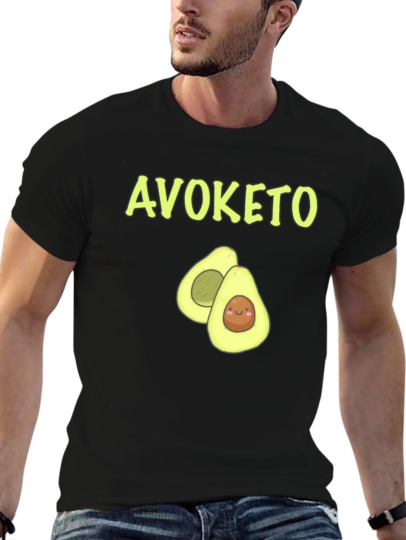 Avoketo Black T-Shirt Avocado Lover