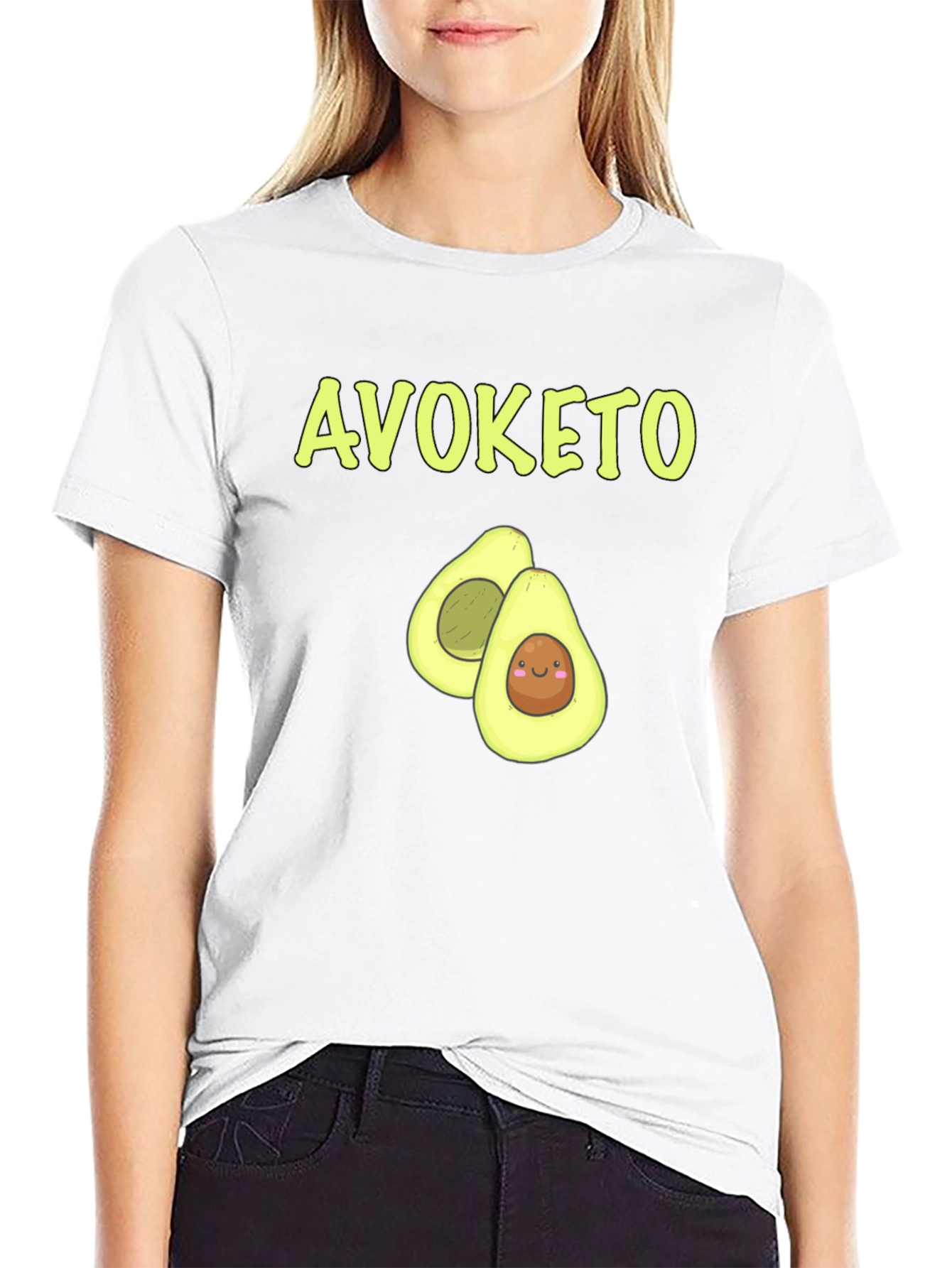 Avoketo Black T-Shirt Avocado Lover
