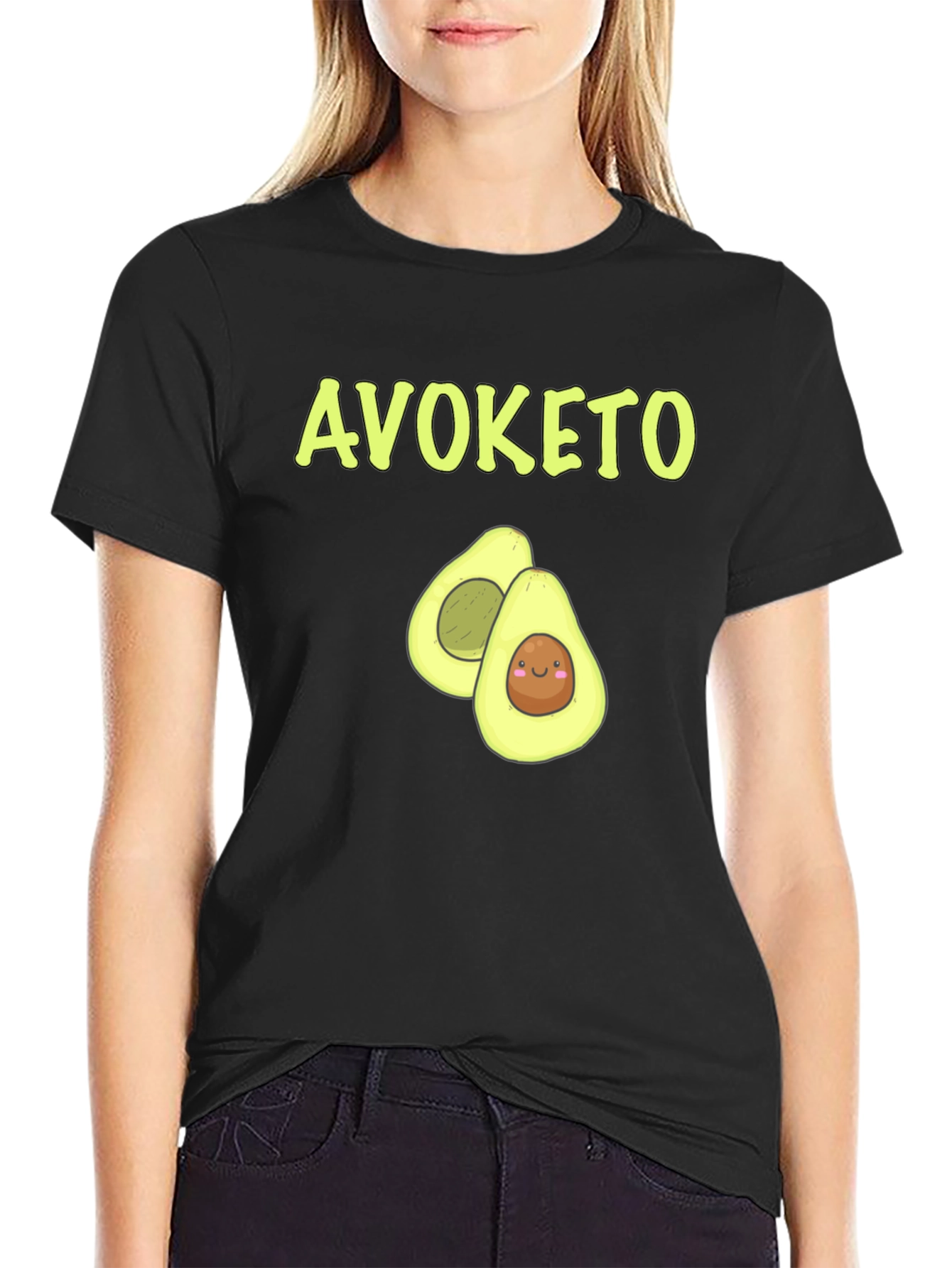 Avoketo Black T-Shirt Avocado Lover