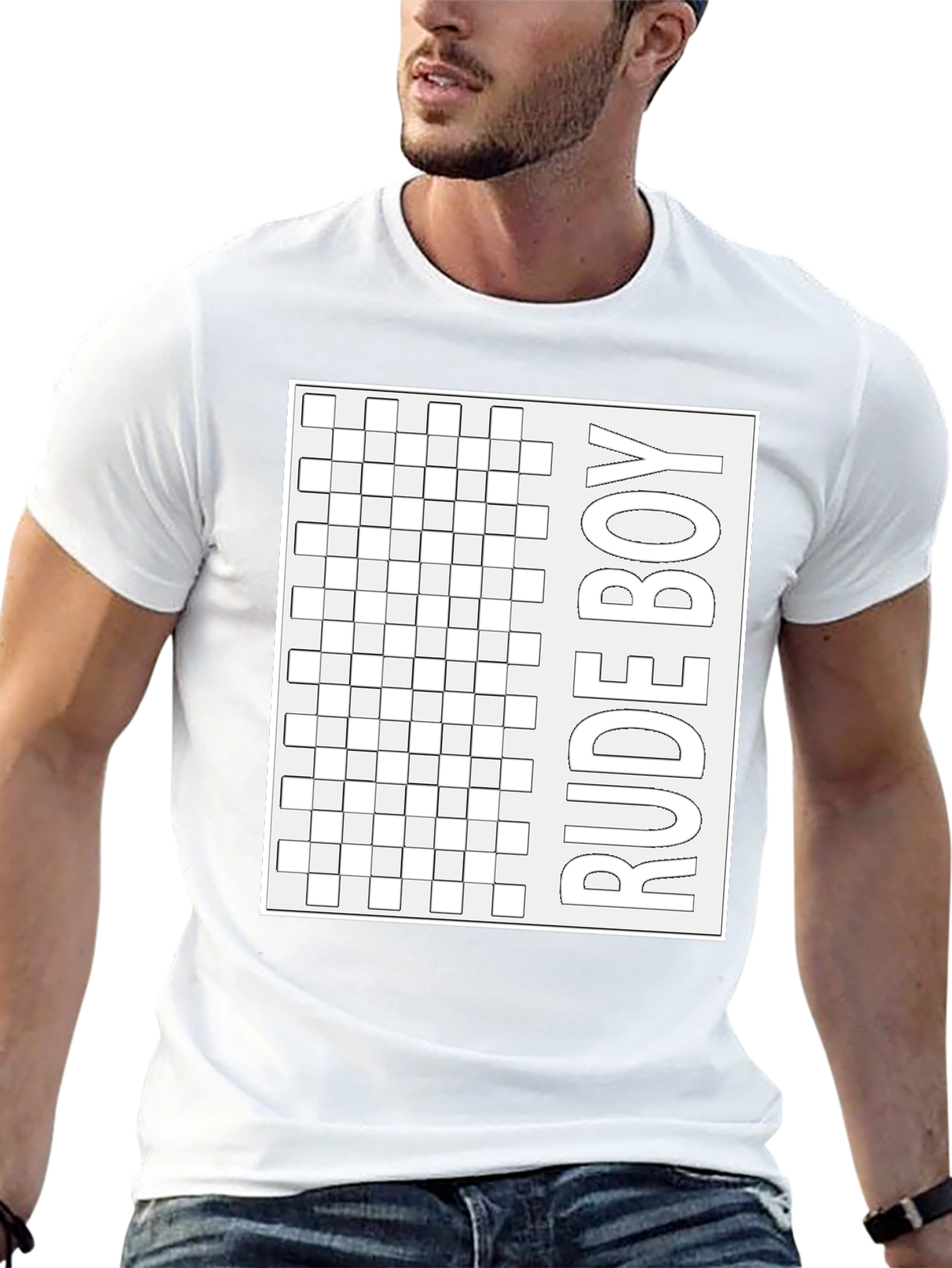 Rude Boy Grid Graphic Tee