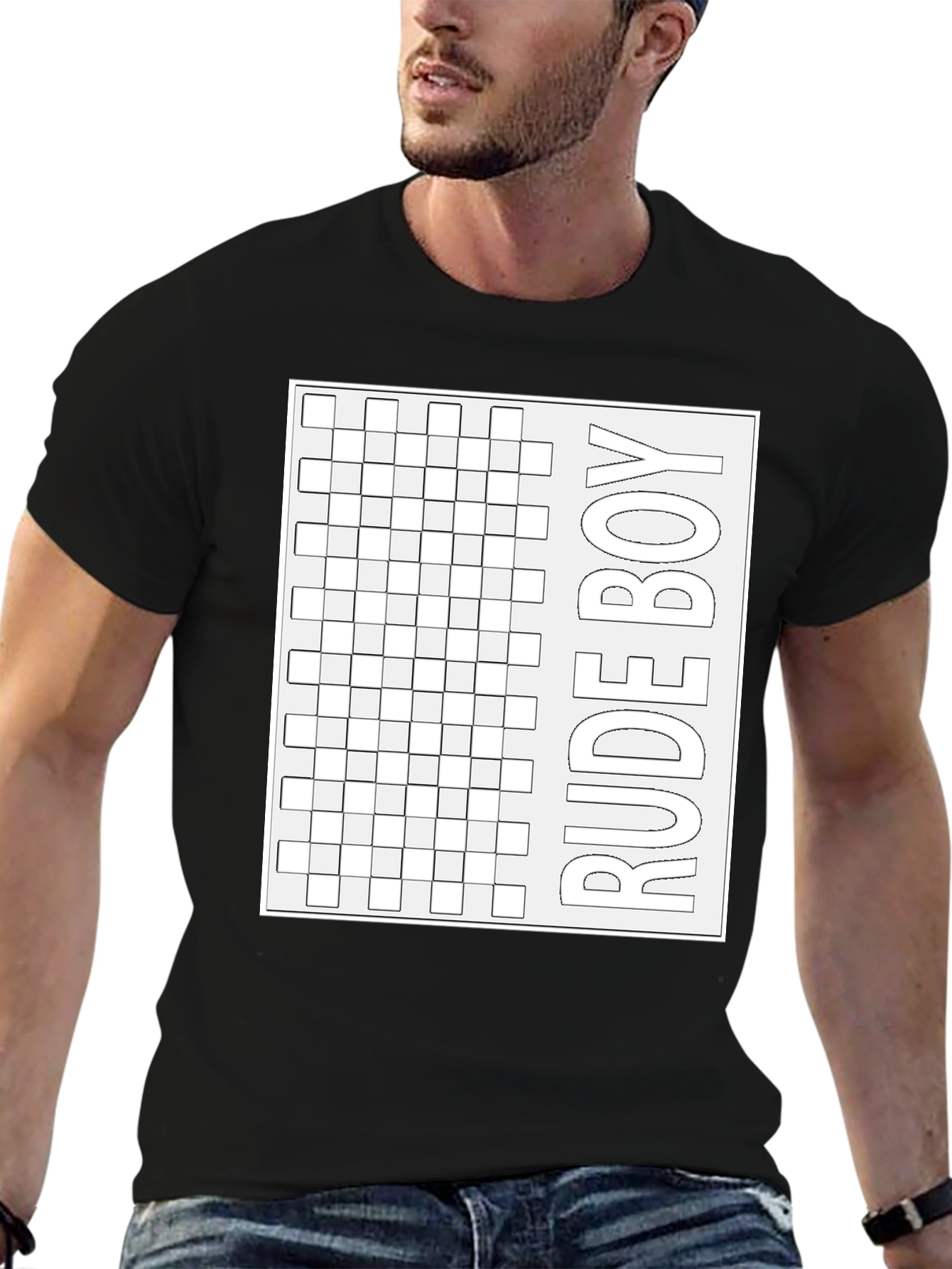 Rude Boy Grid Graphic Tee