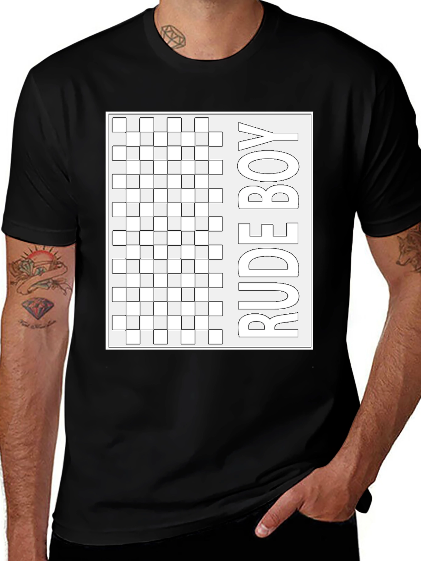 Rude Boy Grid Graphic Tee