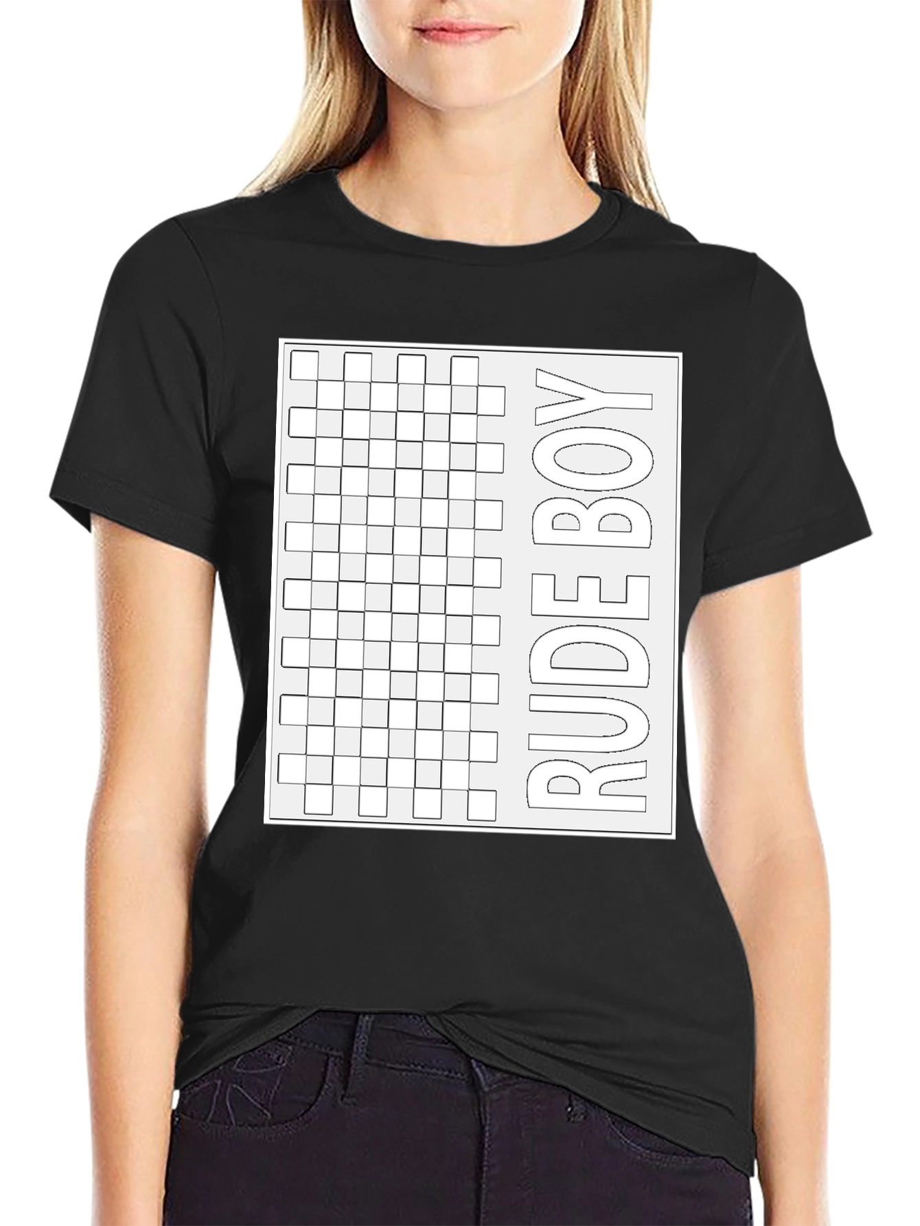 Rude Boy Grid Graphic Tee