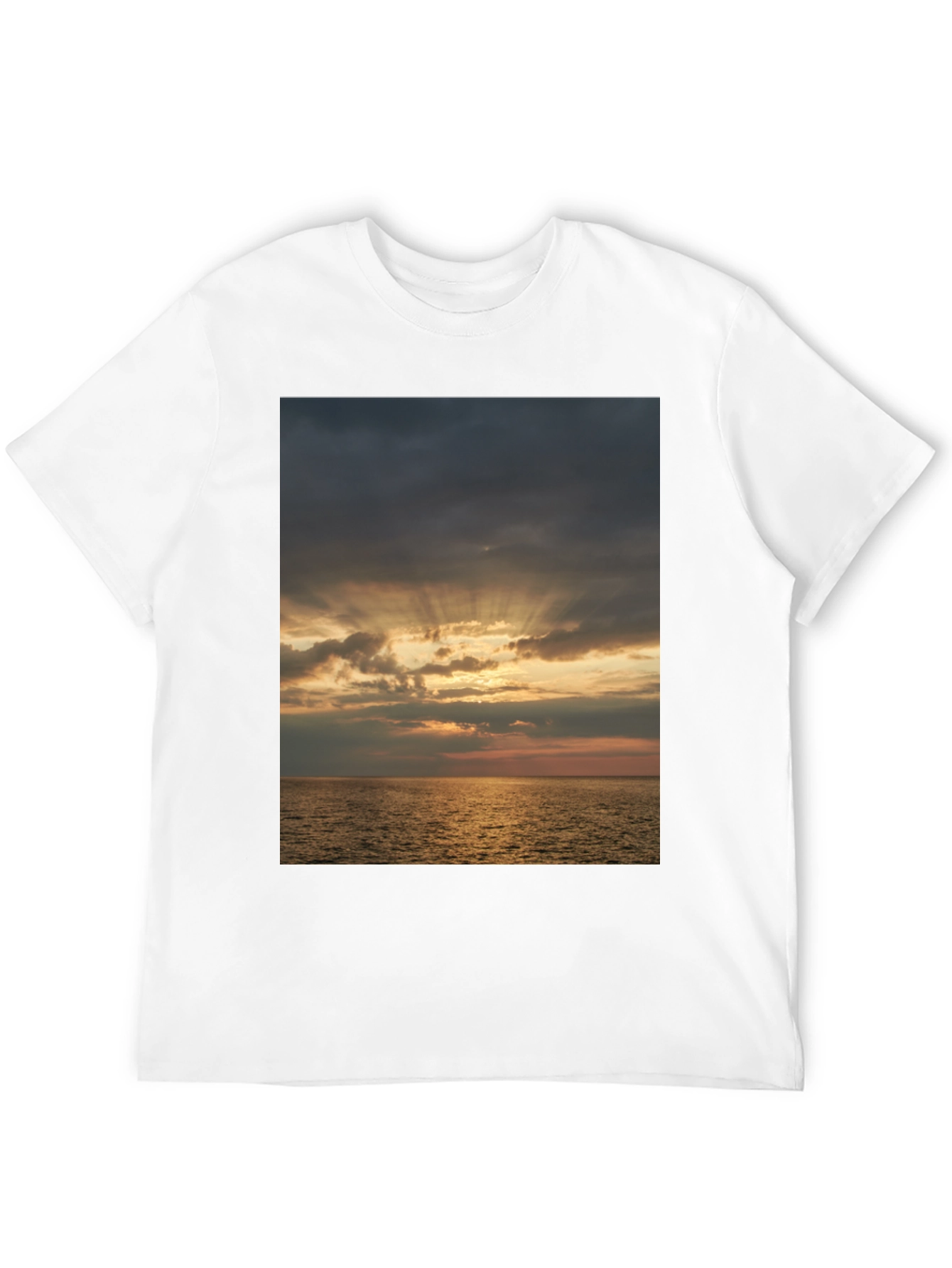 Ocean Sunset Graphic Tee - Stylish Black T-Shirt
