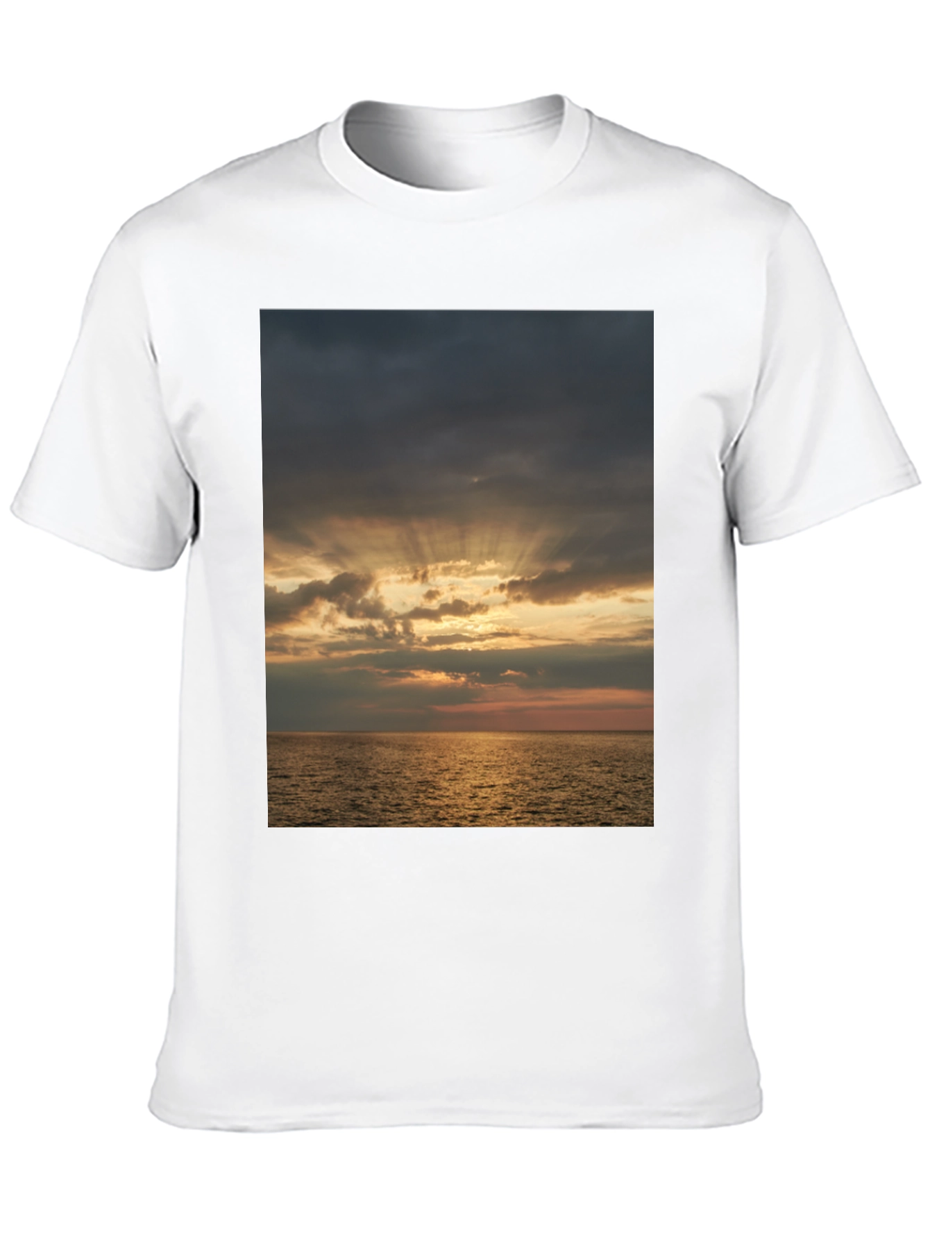 Ocean Sunset Graphic Tee - Stylish Black T-Shirt