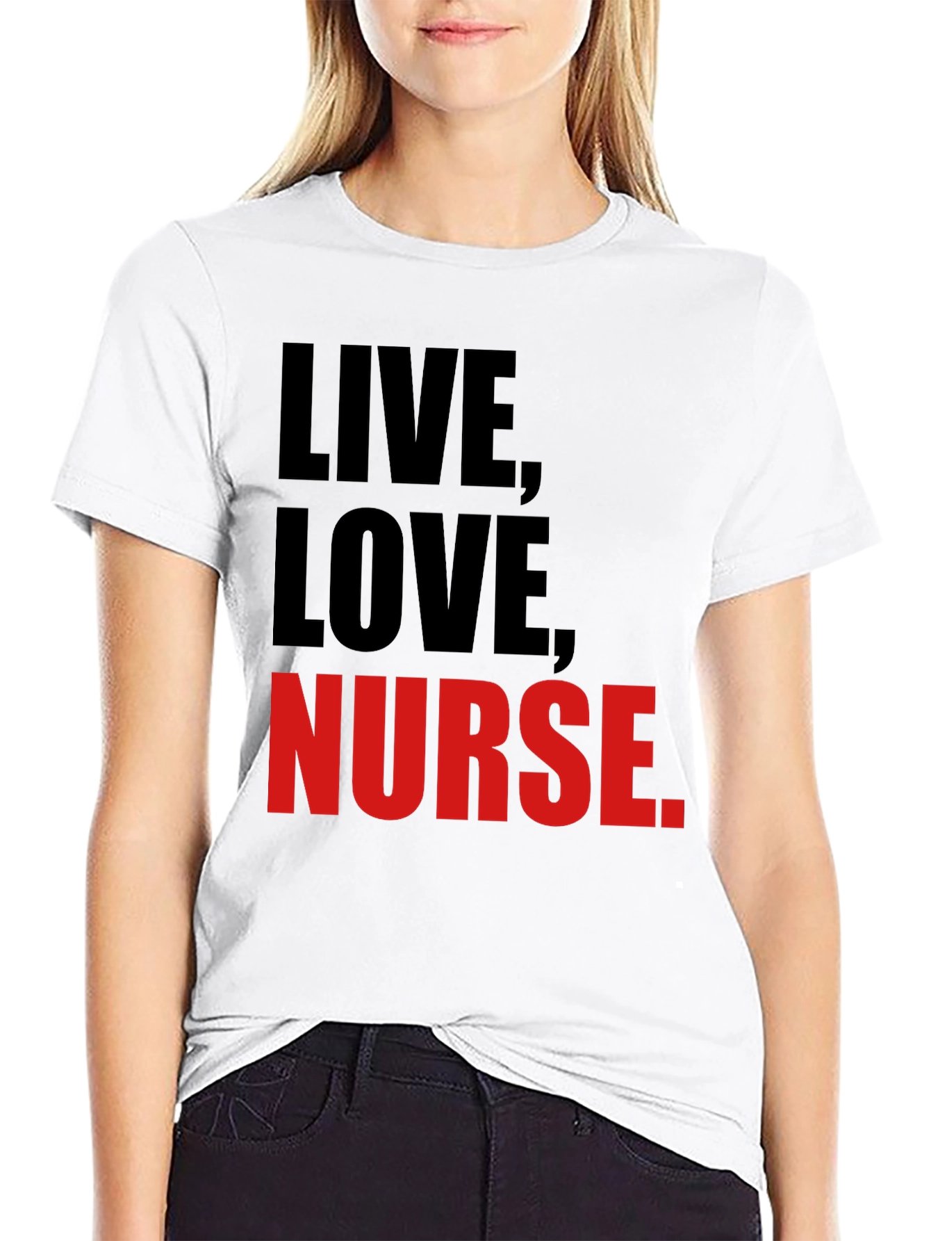 Live Love Nurse T-Shirt - Black Graphic Tee