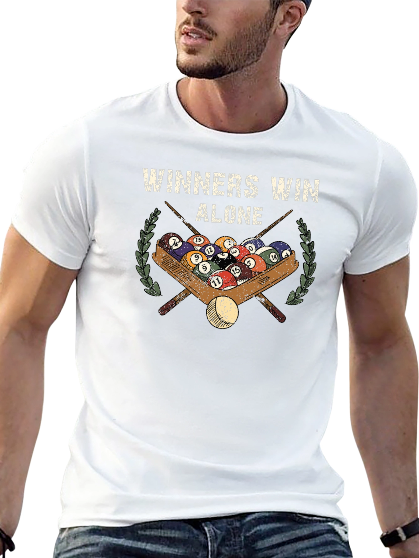 Winners Win Alone T-Shirt - Billiards Pool Design