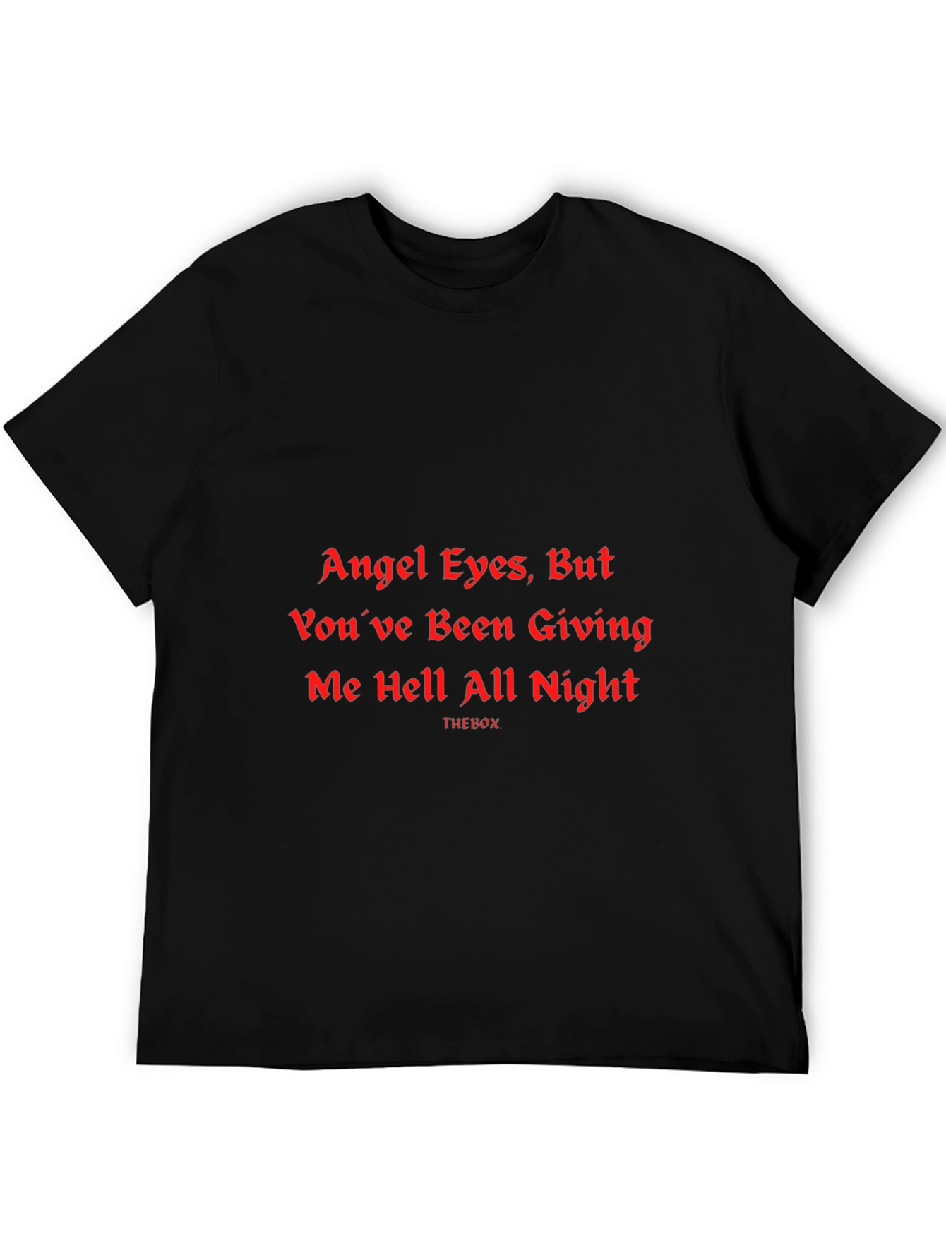 Angel Eyes Graphic Print Black T-Shirt