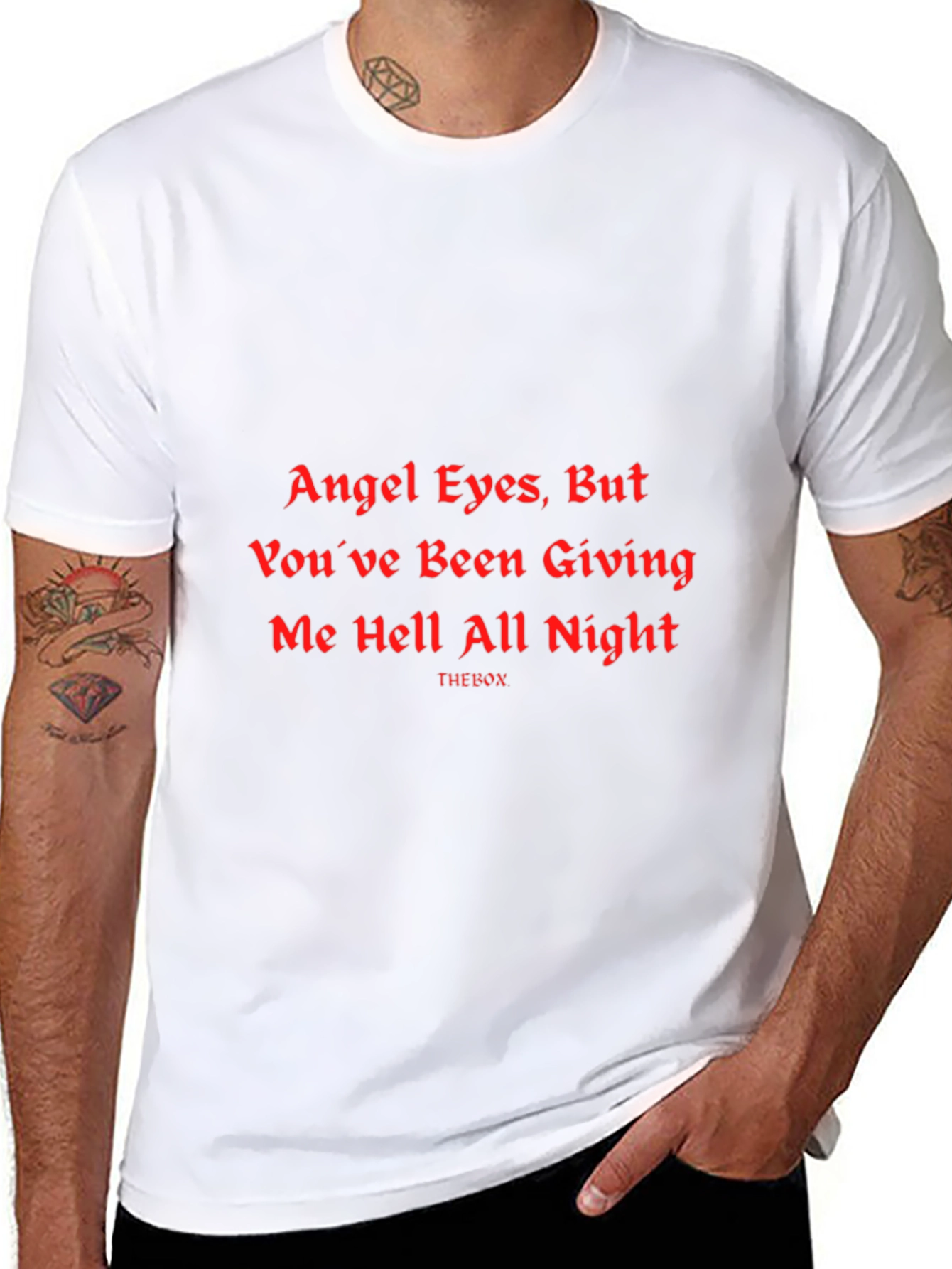 Angel Eyes Graphic Print Black T-Shirt