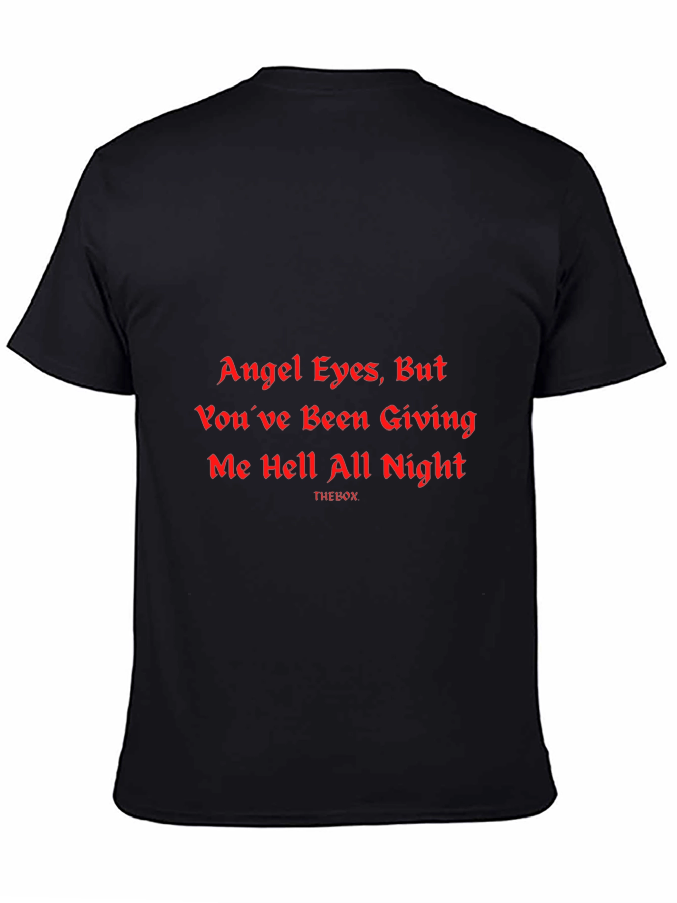Angel Eyes Graphic Print Black T-Shirt