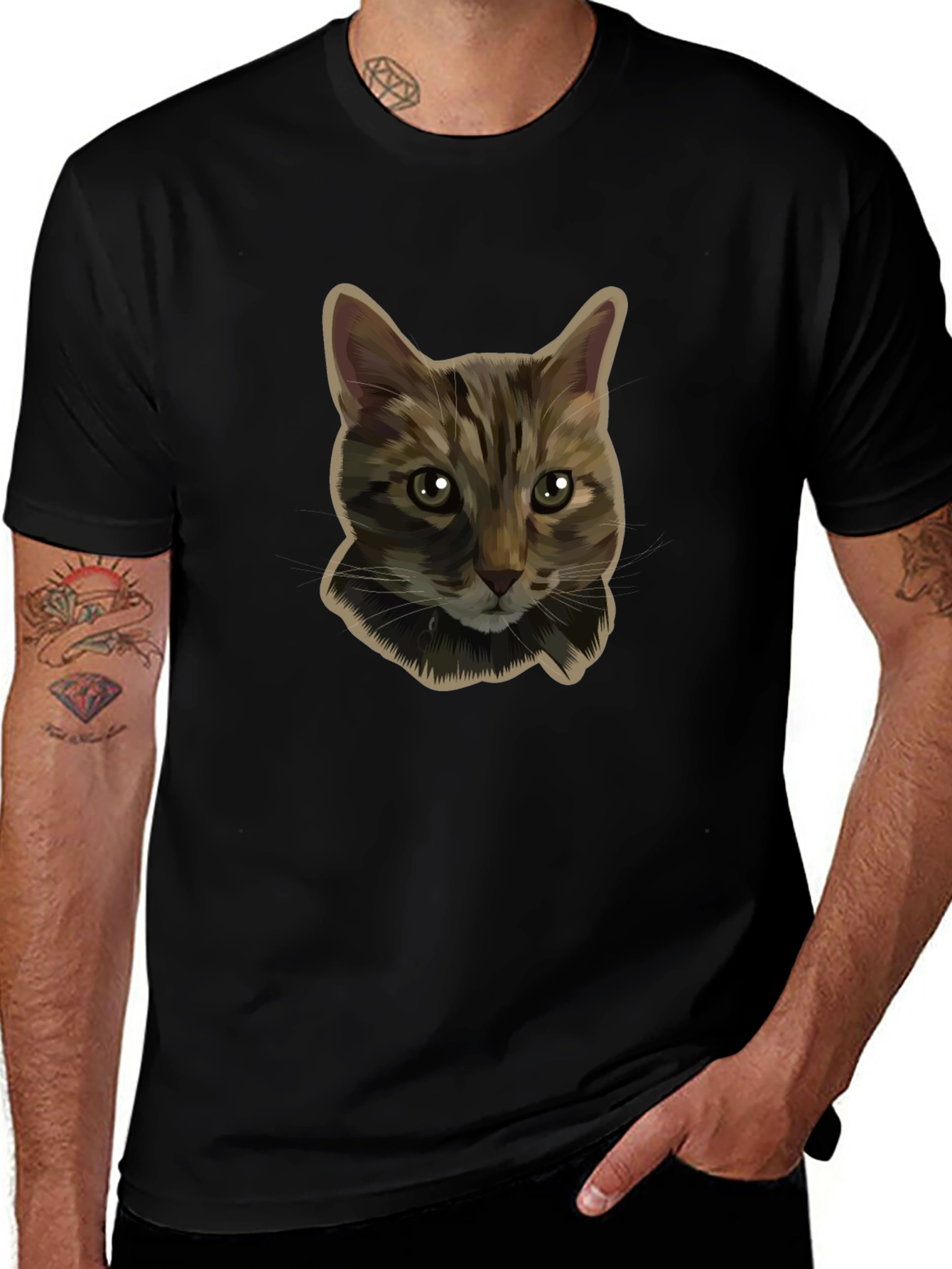 Cool Cat Graphic Tee - Black