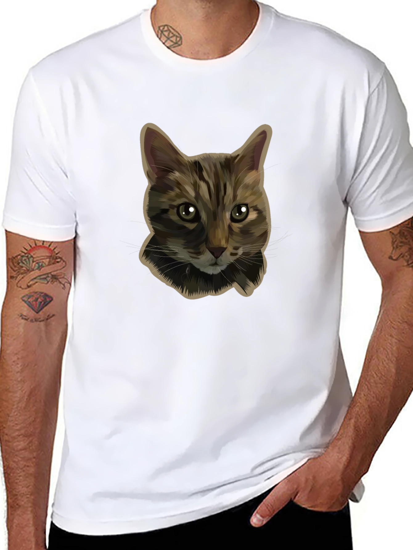 Cool Cat Graphic Tee - Black