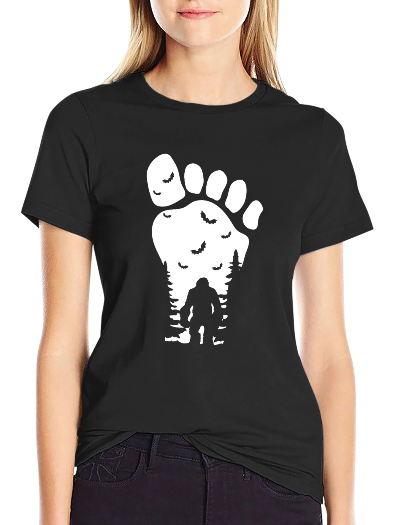 Sasquatch Footprint T-Shirt - Mysterious Bigfoot Design