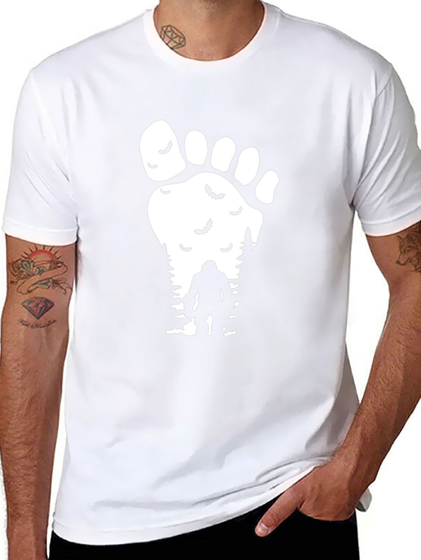 Sasquatch Footprint T-Shirt - Mysterious Bigfoot Design