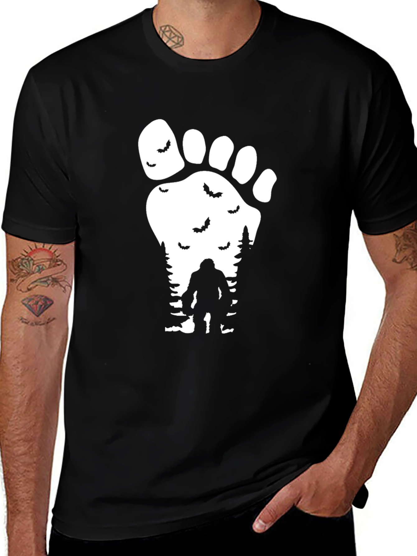 Sasquatch Footprint T-Shirt - Mysterious Bigfoot Design