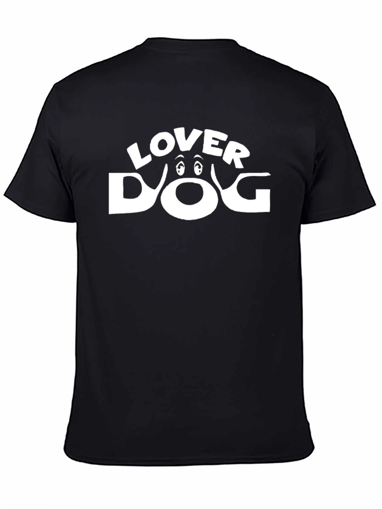 Dog Lover Graphic Tee - Black Cotton T-Shirt